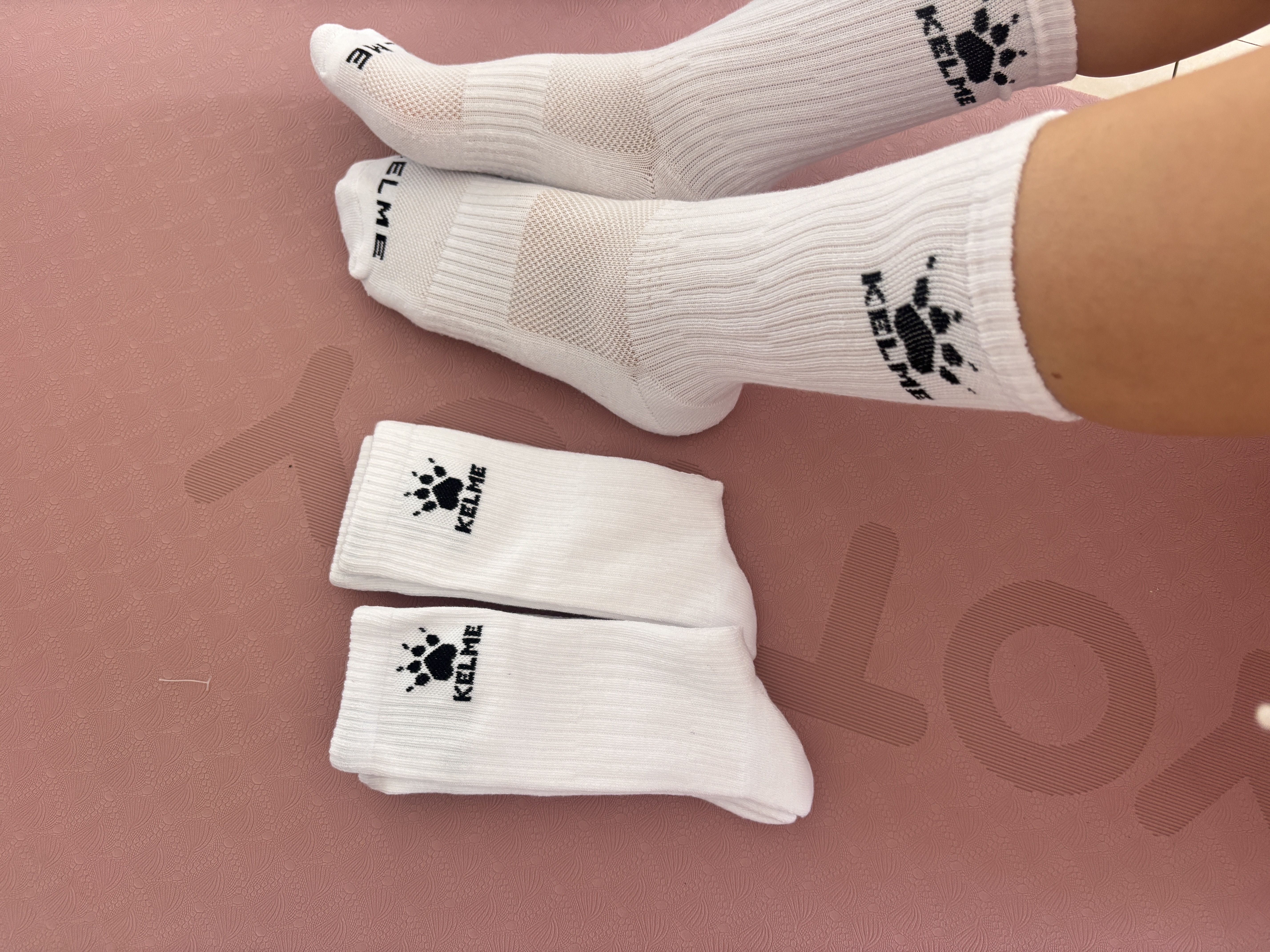 卡尔美（KELME）袜子运动袜（3双）男女秋冬保暖长袜篮球吸汗跑步抗菌休闲生活袜 实拍图