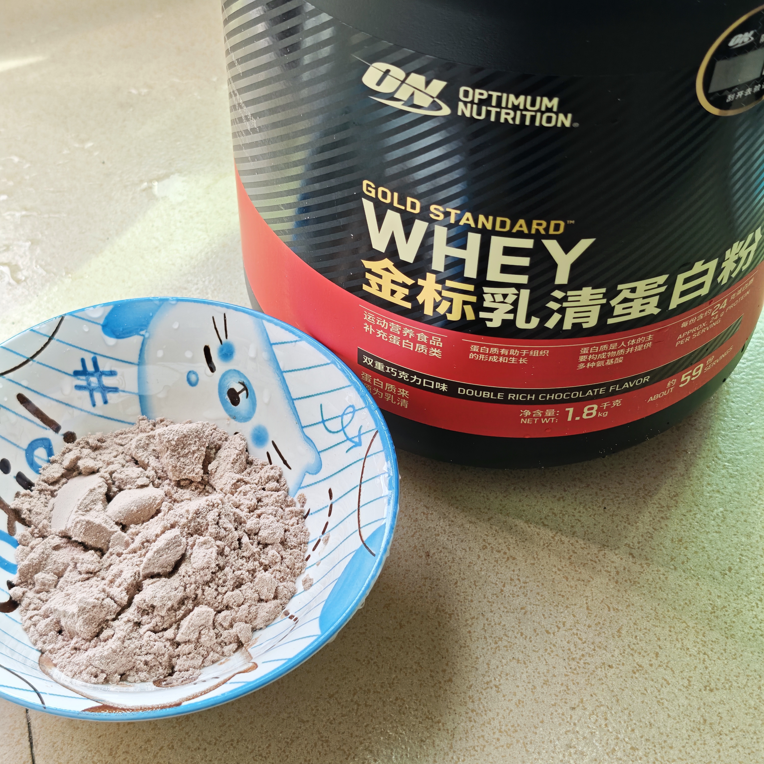 ON金标乳清蛋白粉1.8KG 双重巧克力味 79%高蛋白 分离乳清为主 实拍图