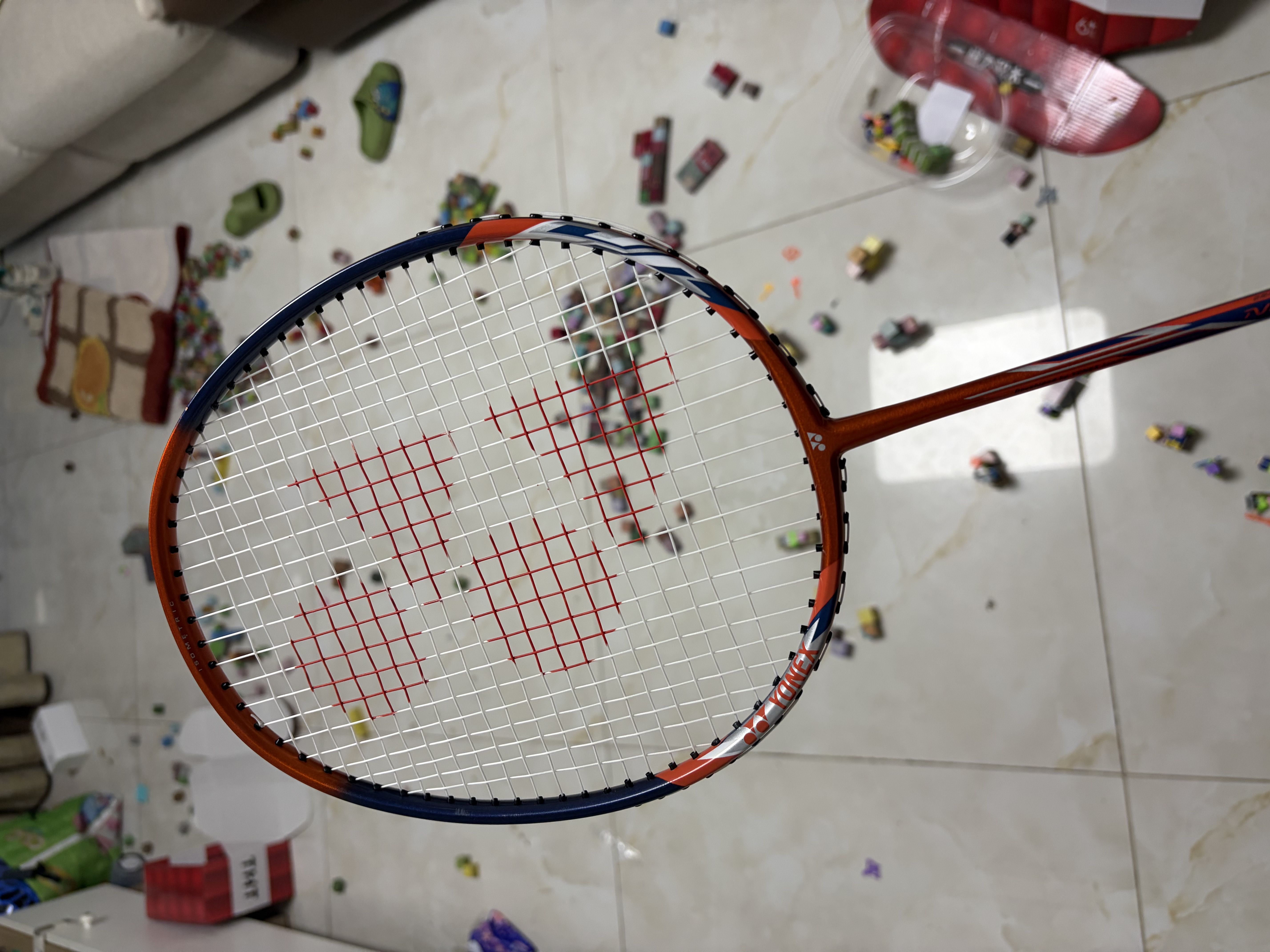 尤尼克斯（YONEX）羽毛球拍碳素中杆训练锐速单拍均衡进阶NR7000i橙红已穿线附手胶 实拍图