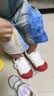 牧童幼儿园鞋春秋款室内鞋男童包头防撞学步鞋女宝宝小白鞋 英伦红28 实拍图