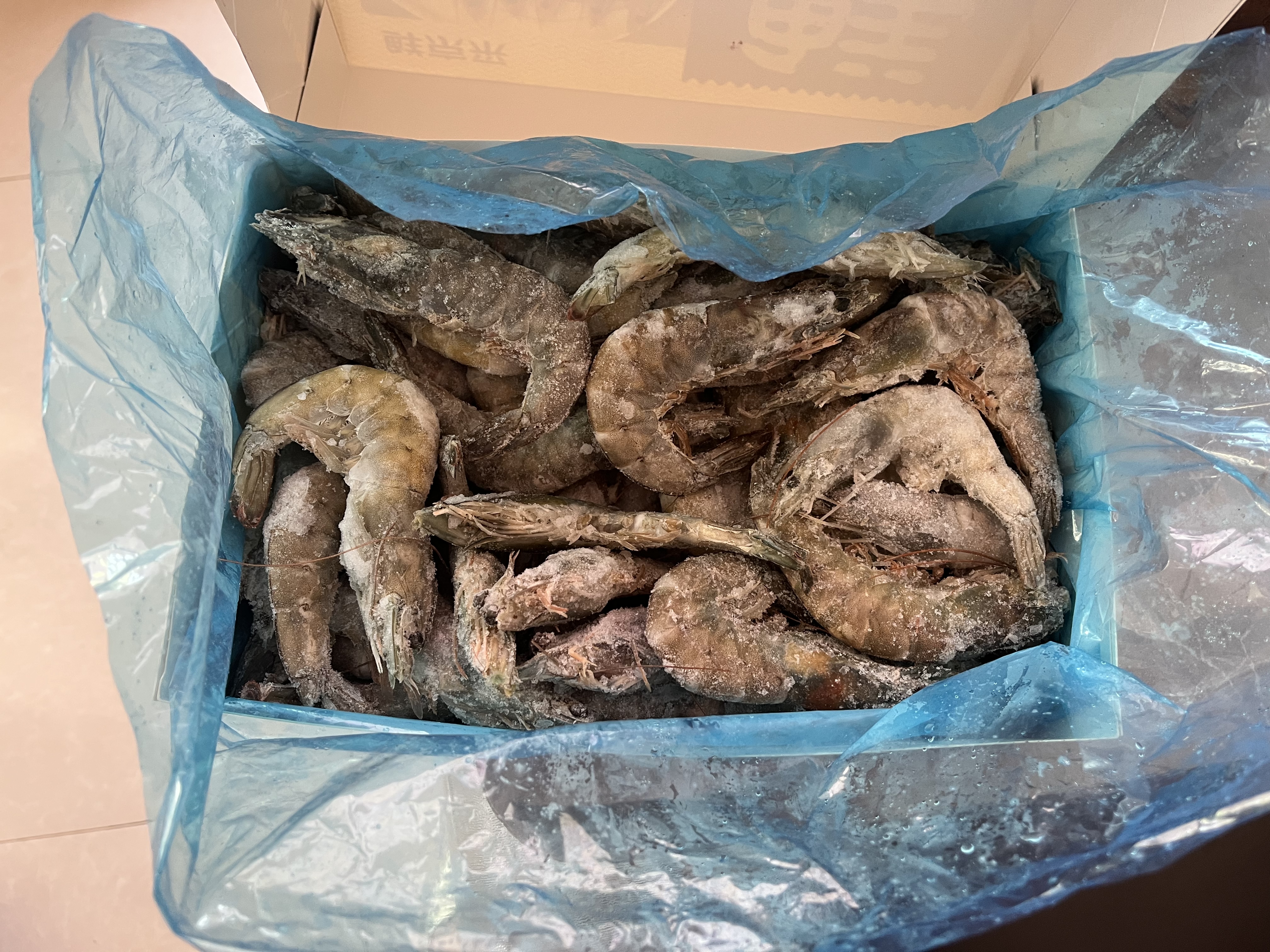 鲜京采 原装进口厄瓜多尔白虾 净重3.3斤 大号30-40规格 50-66只/盒 实拍图