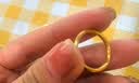 周六福黄金戒指女硬金三生三世足金素圈指环 定价单个 沙面12号-0.85g 实拍图