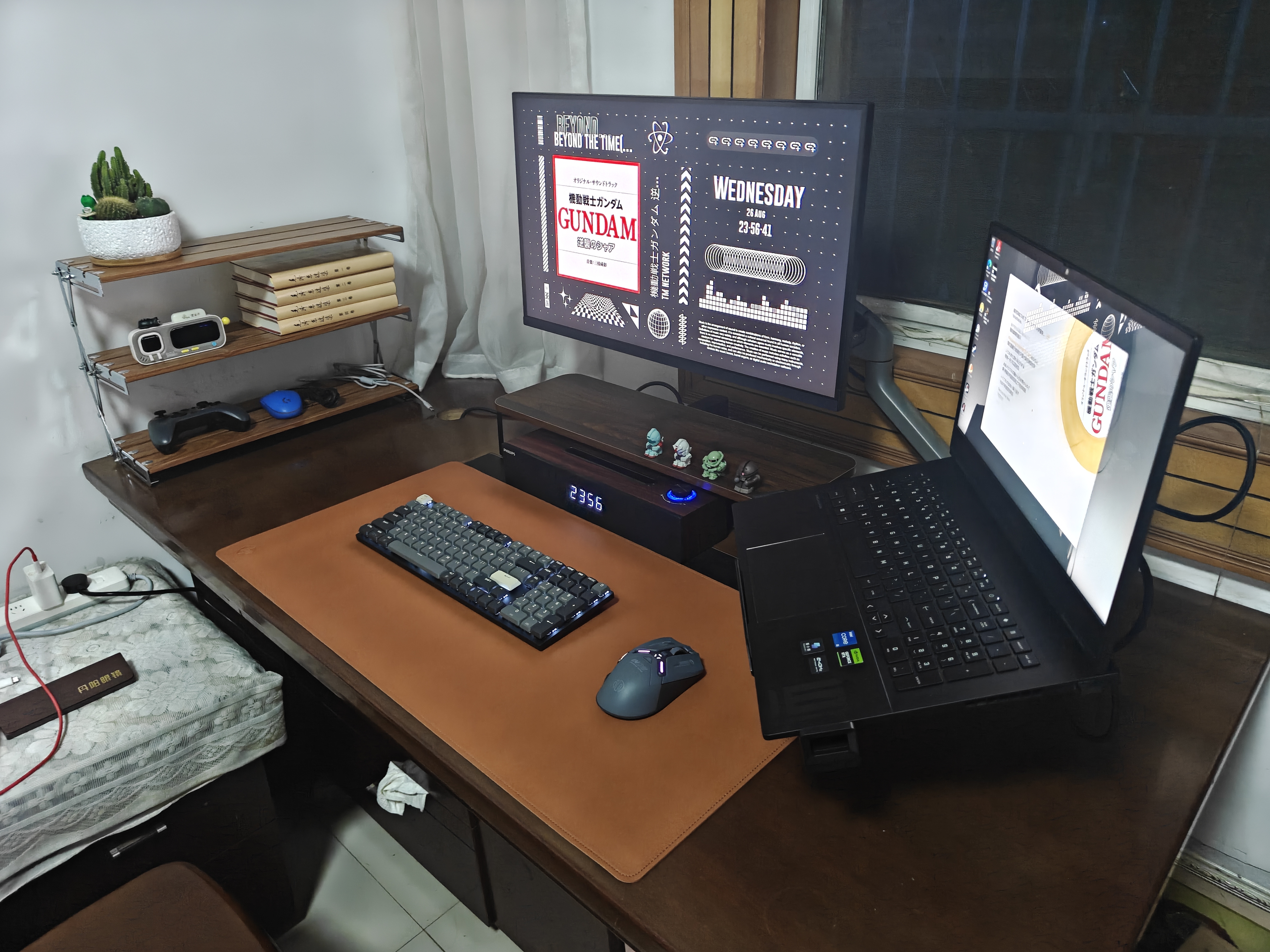 飞利浦（PHILIPS）蓝牙音箱电脑音响木质时钟家用桌面低音炮多媒体台式笔记本有线长条手机支架游戏音响礼物SPA3809 实拍图