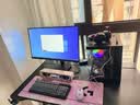 一棵柠檬电脑桌电竞桌台式家用电竞游戏桌家用书桌办公书桌简约书房写字桌 黑色碳纤维加厚18mm实木生态环保桌面 120*75*75cm【二段分板】 实拍图