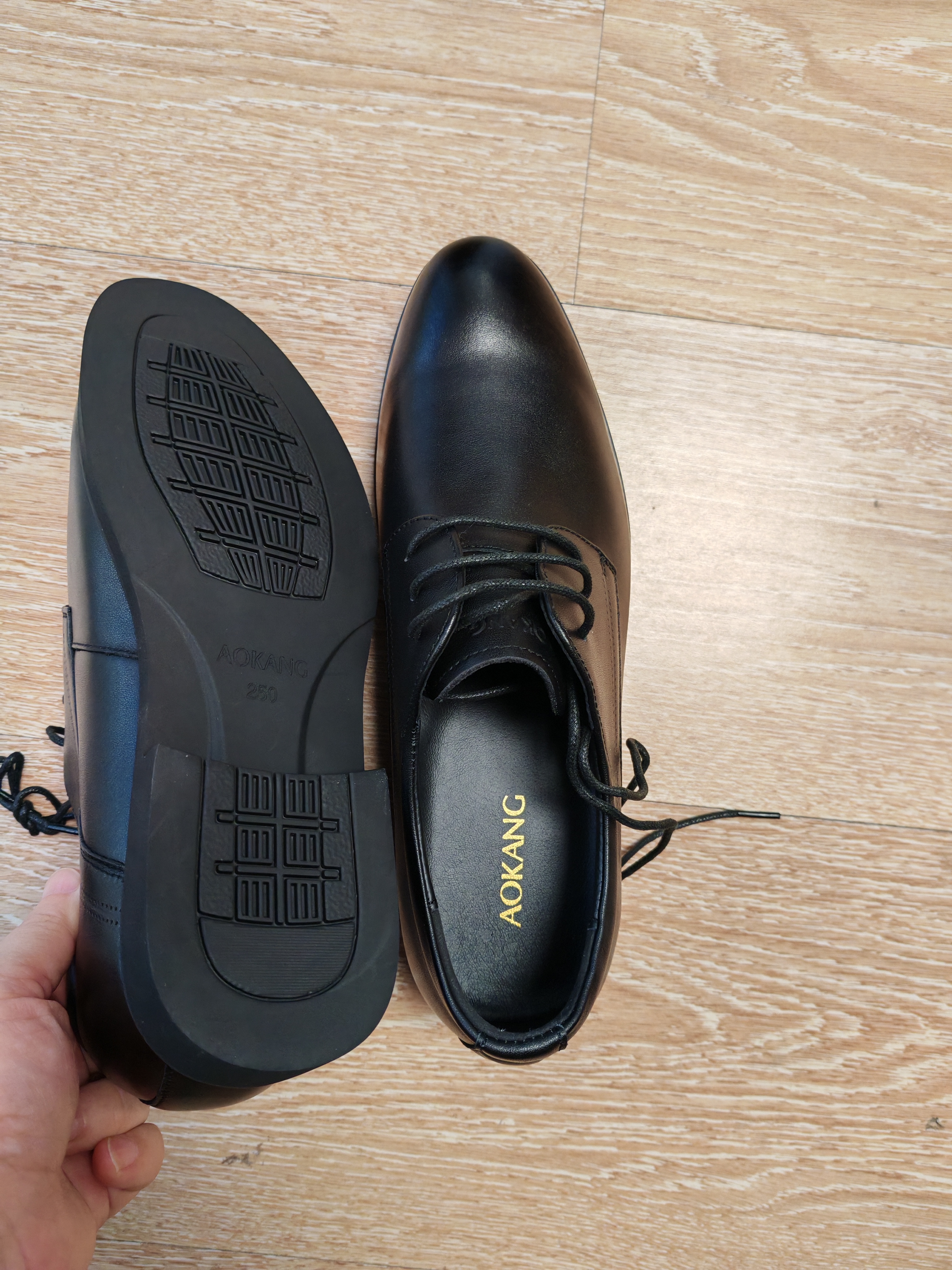 奥康（Aokang）皮鞋男士系带商务正装西装内增高上班鞋子男黑色40码 实拍图