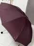 天堂伞 加大雨伞三折 经典商务伞格纹10骨加大雨伞男女 暗紫红 实拍图