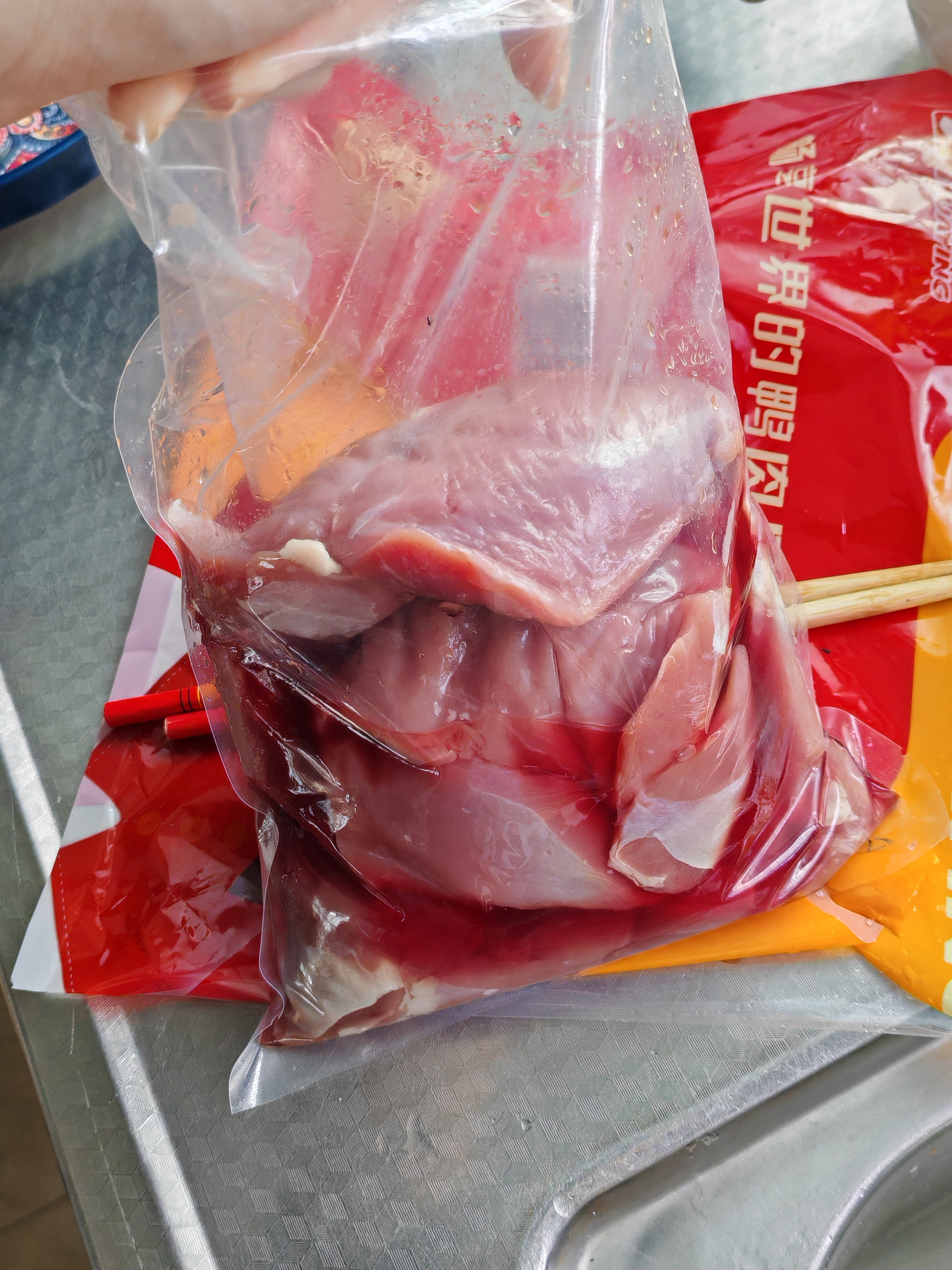 华英（HUAYING）精切去皮鸭胸肉 2斤 冷冻鸭脯肉烧烤健身食材 实拍图