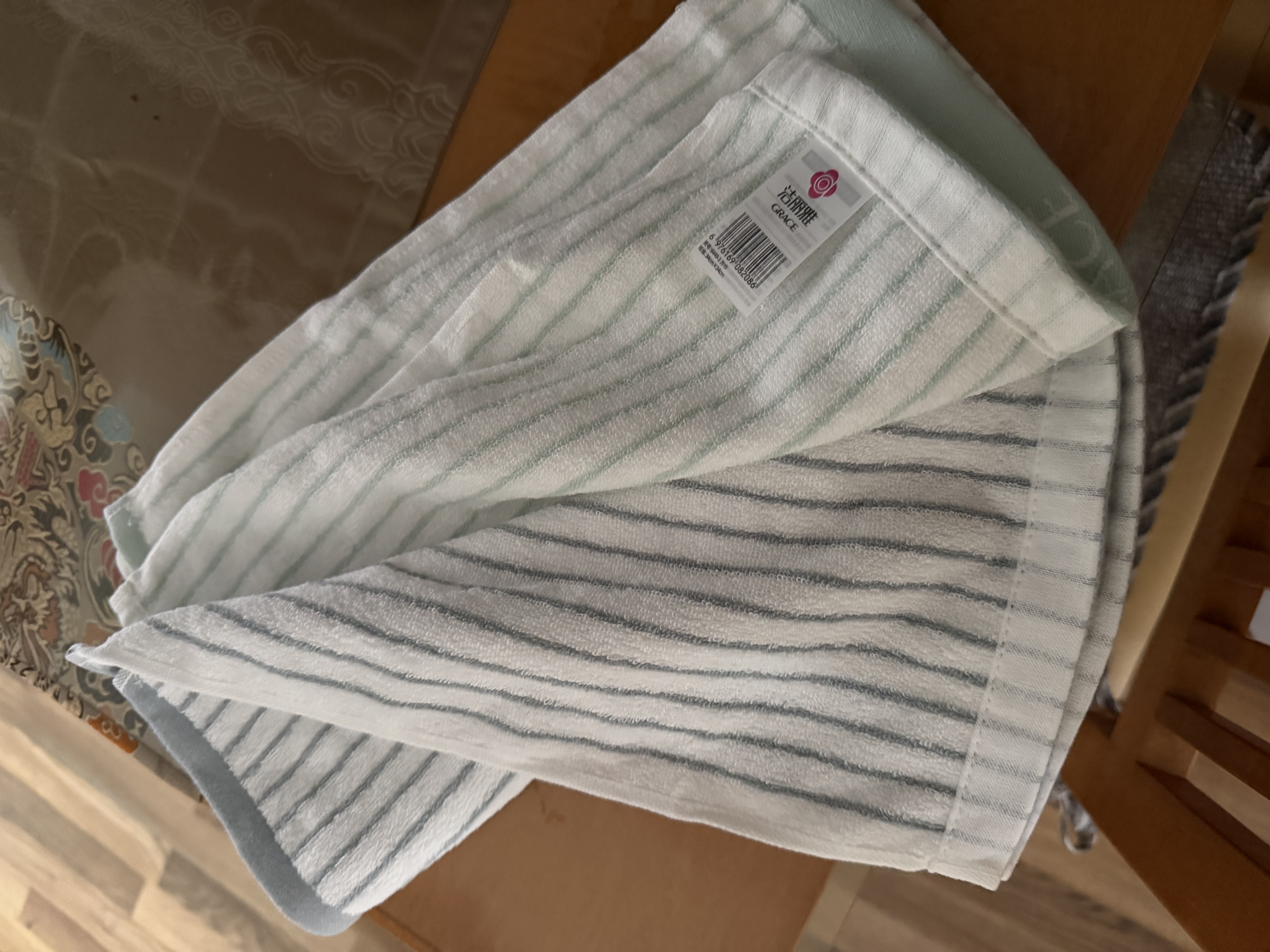 洁丽雅（Grace）纯棉方巾34*34cm*4条厨房擦手巾婴儿洗脸擦汗小毛巾 实拍图