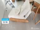 源氏木语实木沙发椅现代简约客厅摇摇椅橡木阳台懒人沙发休闲椅 【1】橡木沙发椅（羊羔绒云棉白） 实拍图
