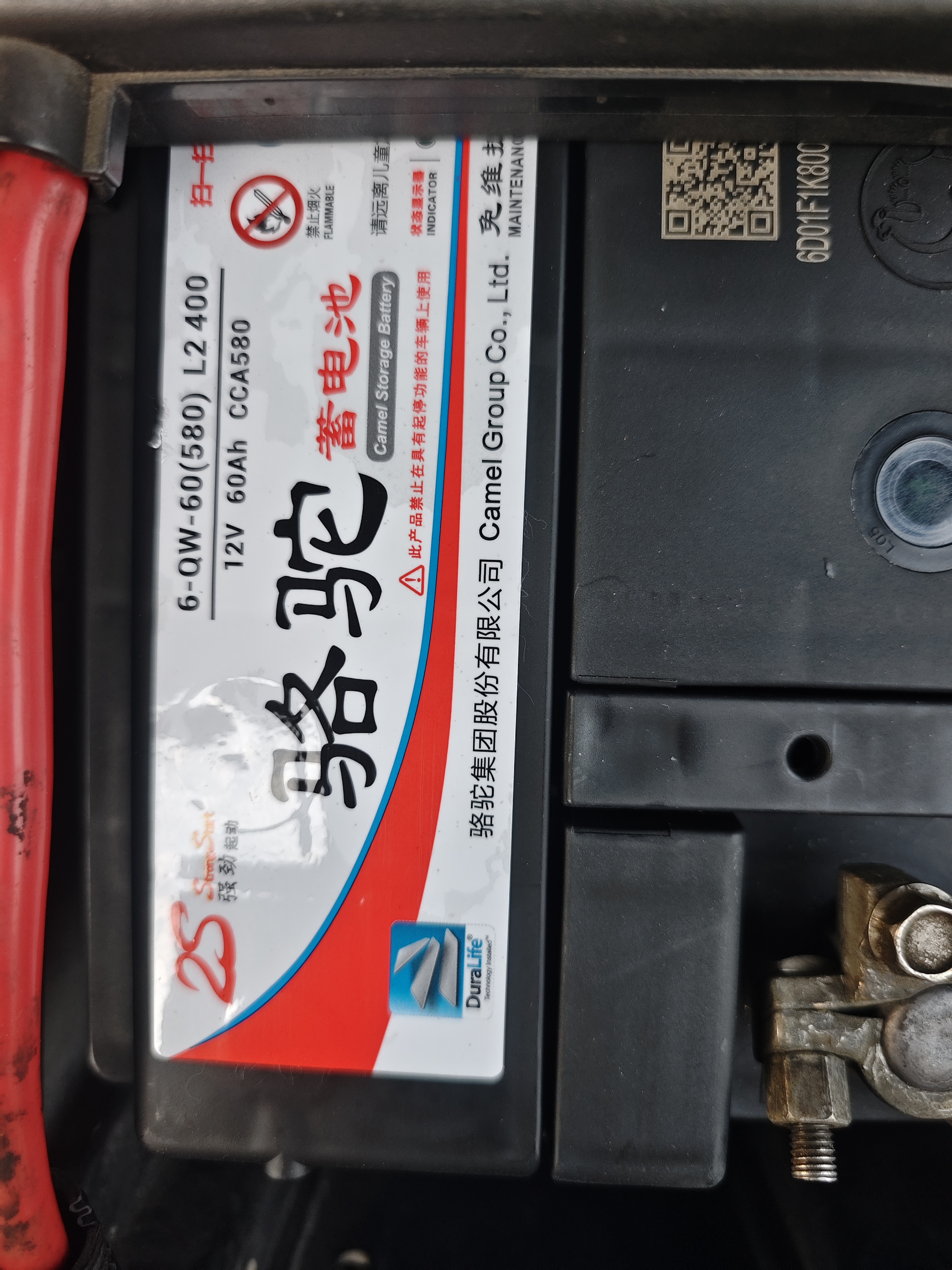 骆驼(CAMEL)汽车电瓶12V蓄电池L2-400(2S) 60AH 上门安装-以旧换新 适用于 别克英朗/君越/君威/昂科拉 标致206/308 实拍图