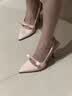 CHARLES&KEITH缎面蝴蝶结尖头高跟凉鞋女生日礼物送女友CK1-60361556 Light Pink浅粉色 37 实拍图