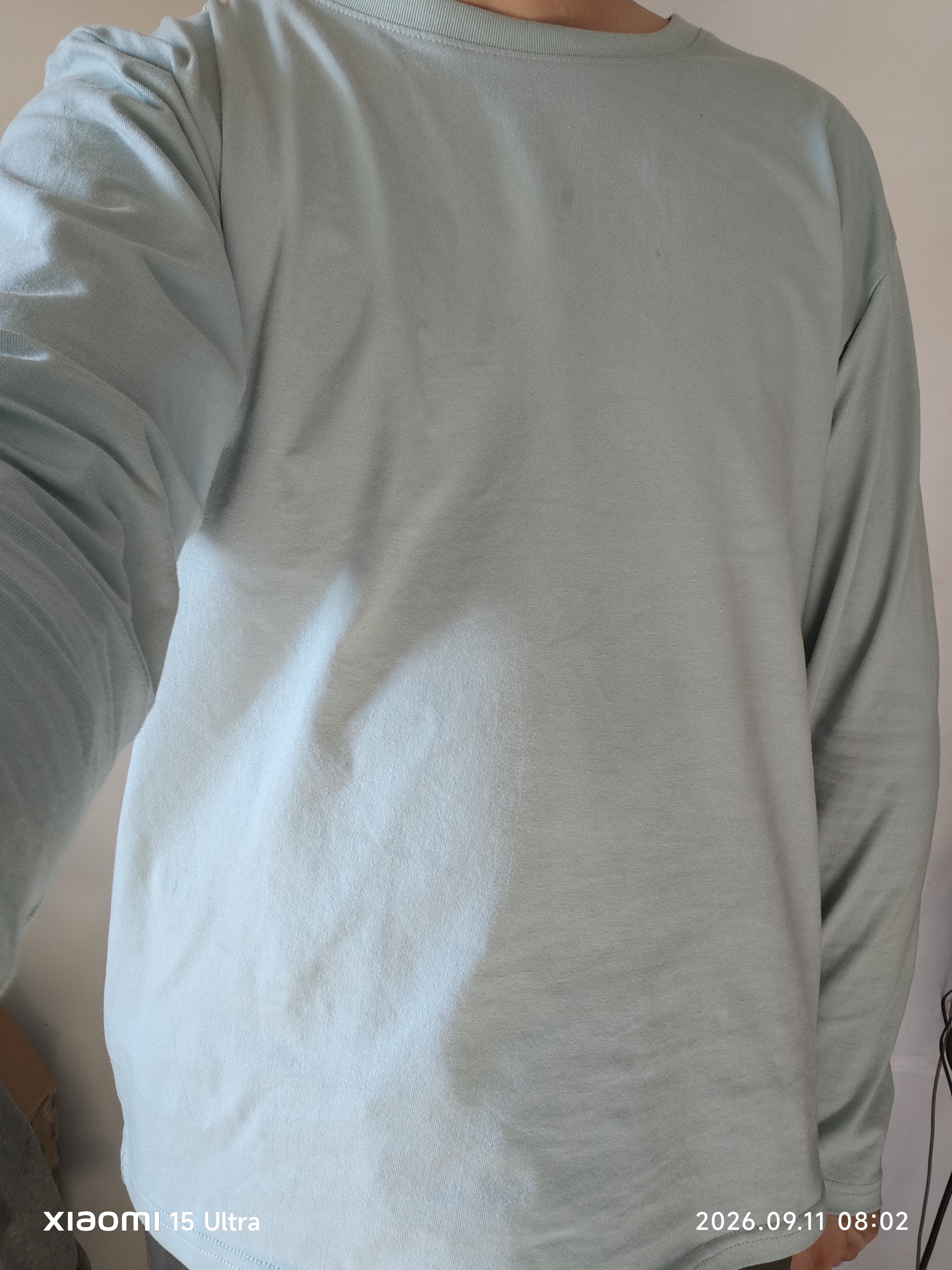 JEANSWEST LIFE真维斯长袖t恤男潮春秋纯棉白色打底衫学生宽松圆领纯色内搭上衣A 实拍图