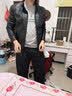 猫人夹克皮衣男春秋季外套机车服修身潮流休闲立领上衣 黑色 2XL 实拍图