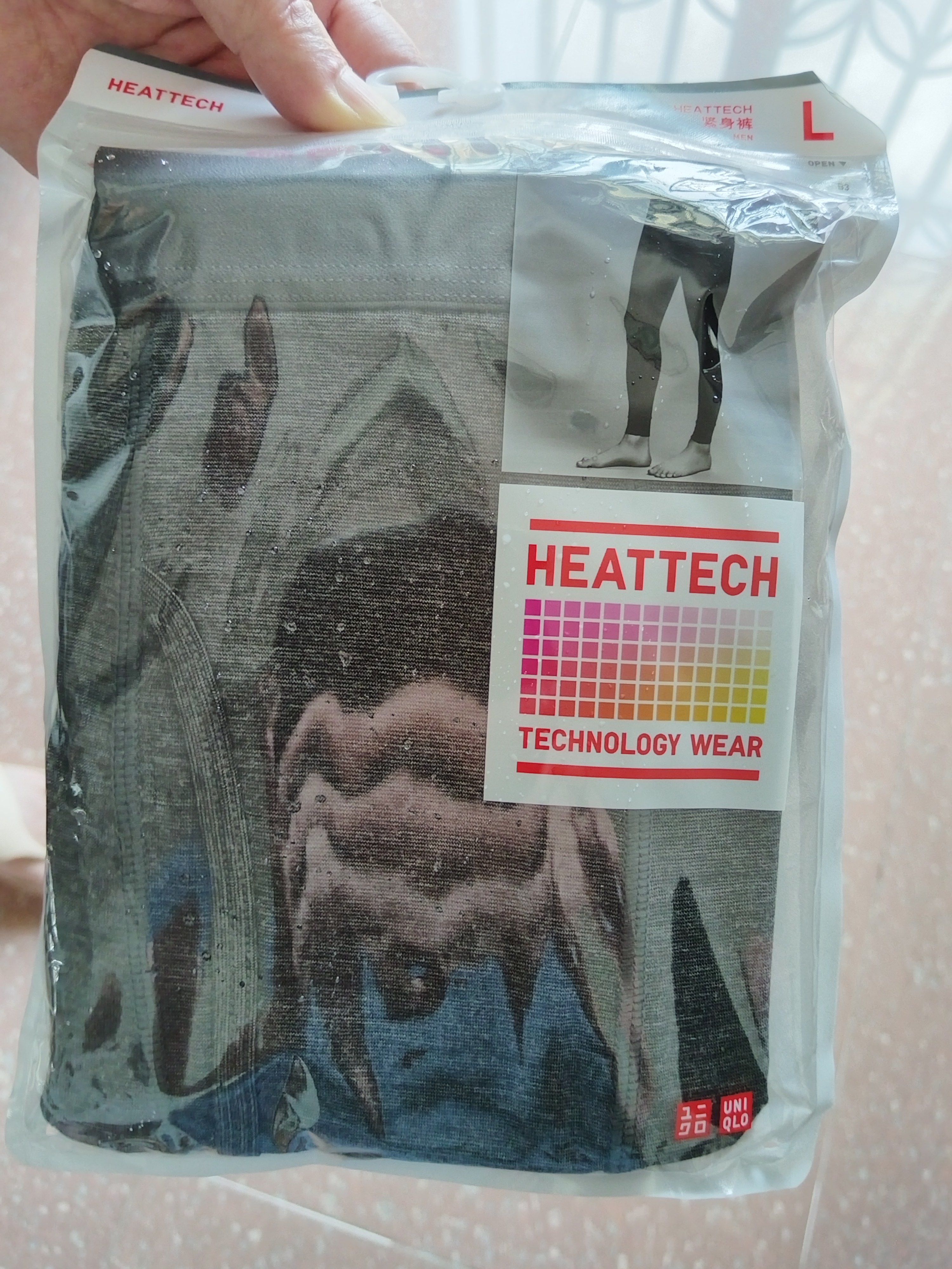 优衣库HEATTECH紧身裤男装保暖衣秋裤内衣479434 486929 486929/08深灰色 L 实拍图