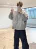 主意范（ZHUYIFAN）美式扎染皮衣棉服外套男款春秋冬季加绒加厚立领防寒机车服夹克潮 5D3074灰色加绒【升级款】 L 110-125斤 实拍图