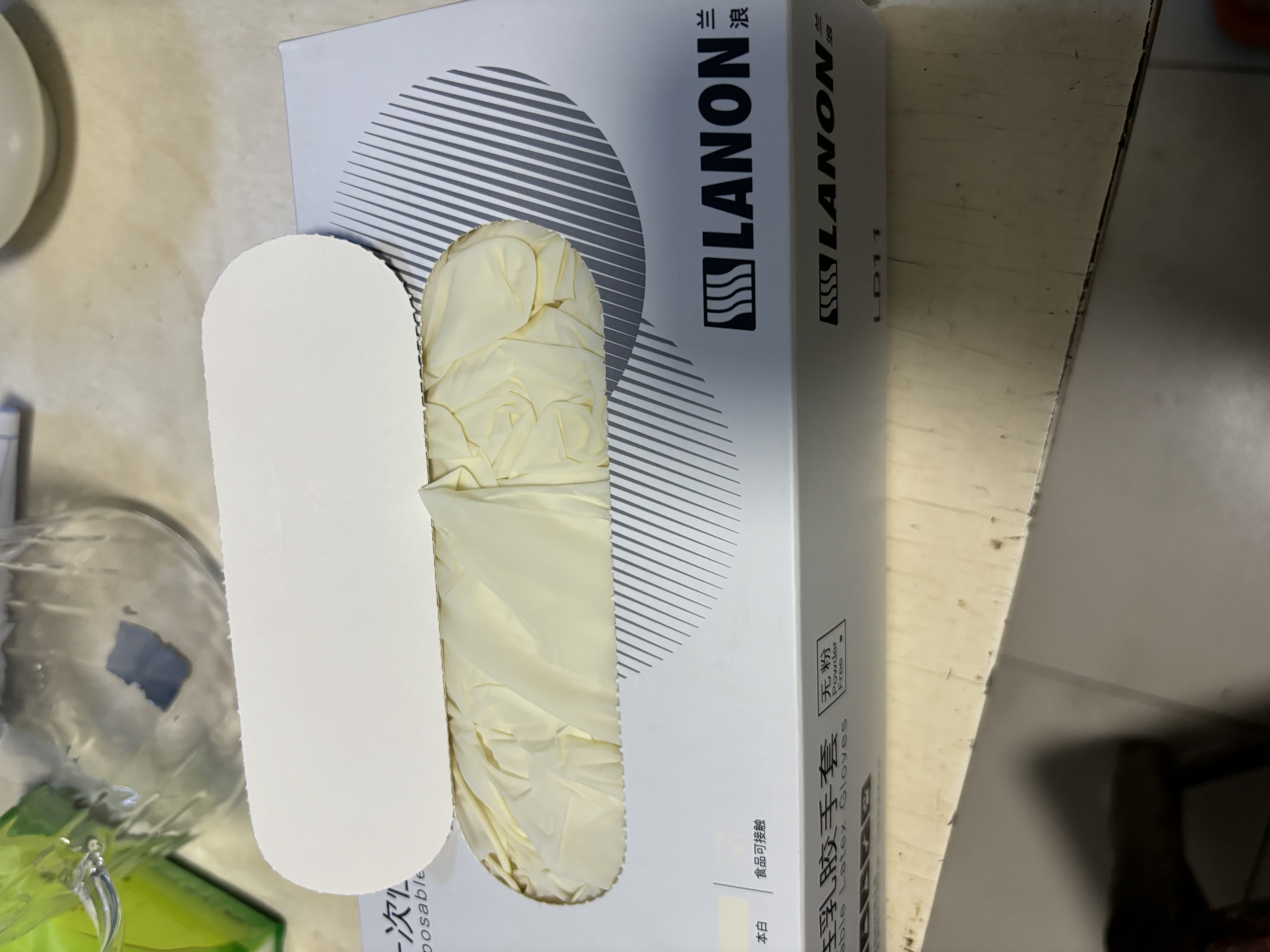 兰浪一次性乳胶手套加厚 实验室口腔检查100只 进口乳胶LD11 M码 实拍图