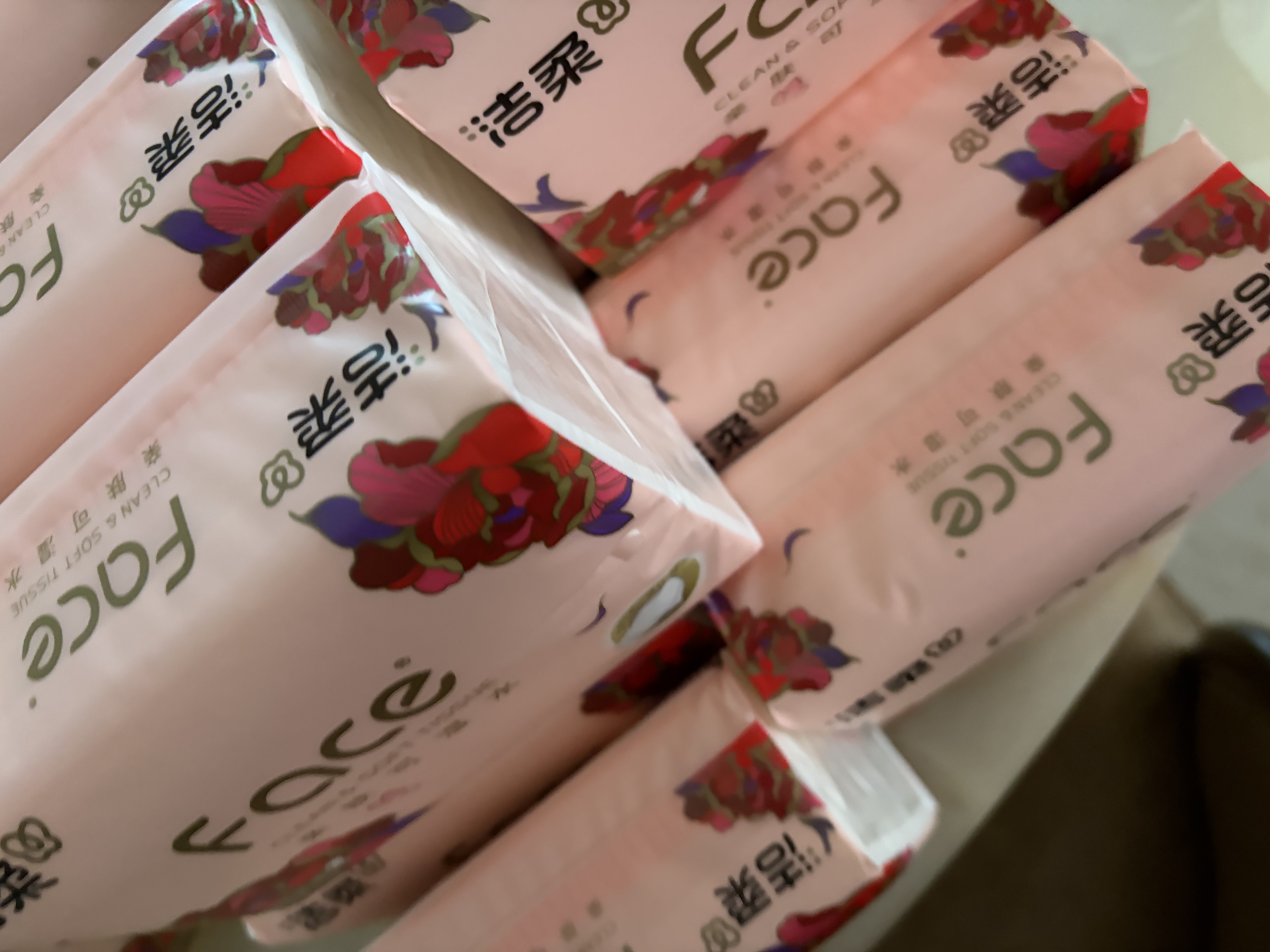 洁柔抽纸 粉face3层100抽*24包 锦绣卫生纸 可湿水面巾纸 整箱纸巾 实拍图