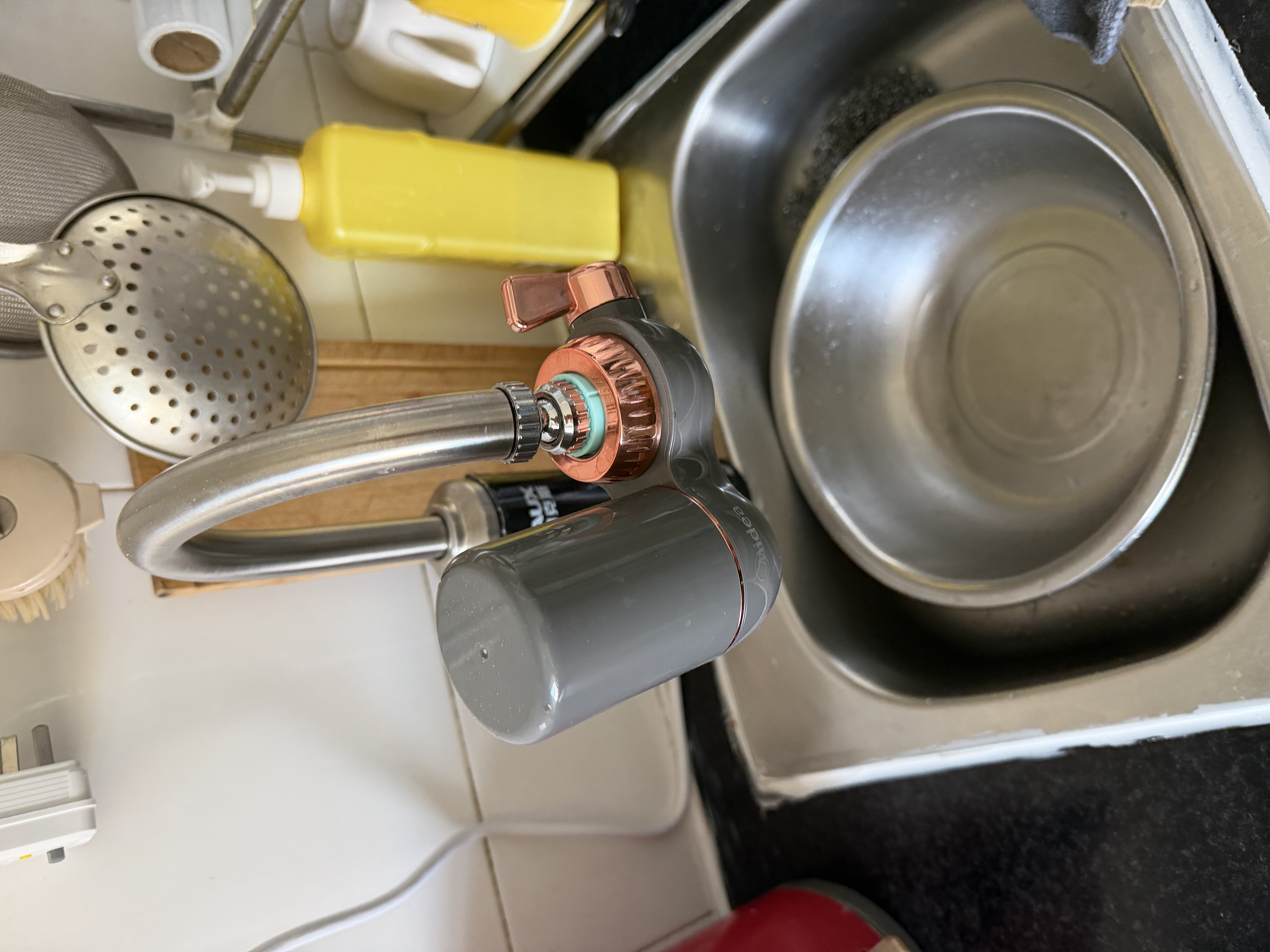美的（Midea）净水器水龙头过滤器家用自来水滤水器直饮前置过滤器厨房卫生间通用除水垢除余氯双出水可清洗滤芯 一机七芯【五年免换芯】 实拍图