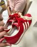 adidas「冰淇淋T头鞋」VS JOG 2.0薄底运动鞋男女阿迪达斯轻运动 浅猩红/暖香草色/树脂黄   38 实拍图