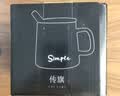传旗 陶瓷马克杯 带勺盖咖啡牛奶早餐杯办公水杯男女茶杯 描金黑400ml 实拍图