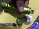 DESERTSTAR直充可充电式USB小型强光手电筒LED远射超亮迷你袖珍小电灯便携式 军绿色 实拍图