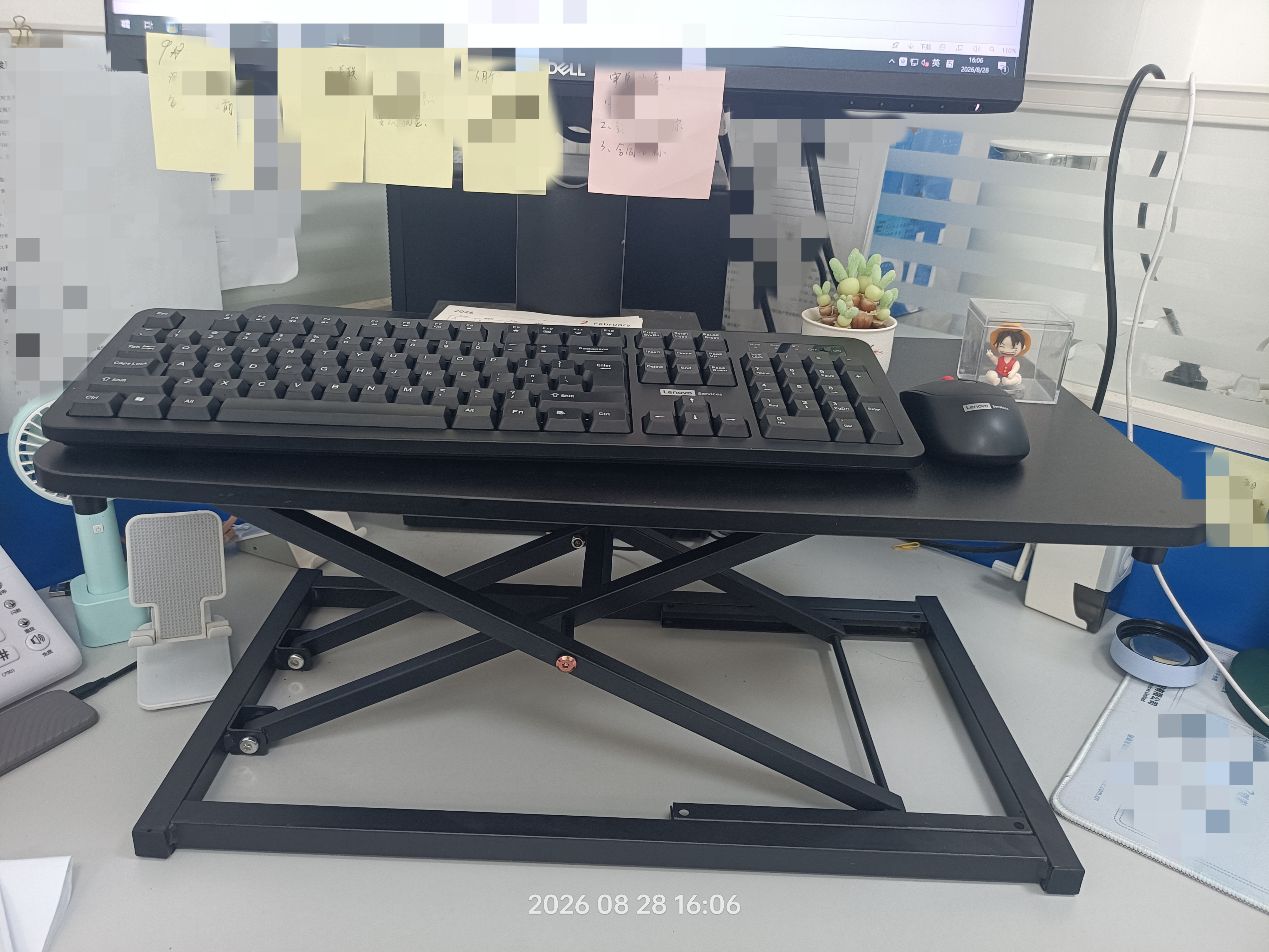 全品屋升降电脑桌站立办公书桌显示器升降支架台式工作台桌 【七档手动升降】-曜石黑 健康办公 实拍图