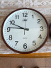 康巴丝（Compas）挂钟简约钟表创意客厅办公石英钟表挂墙卧室日历时钟钟表 3221B咖木色 9英寸(直径23厘米) 实拍图