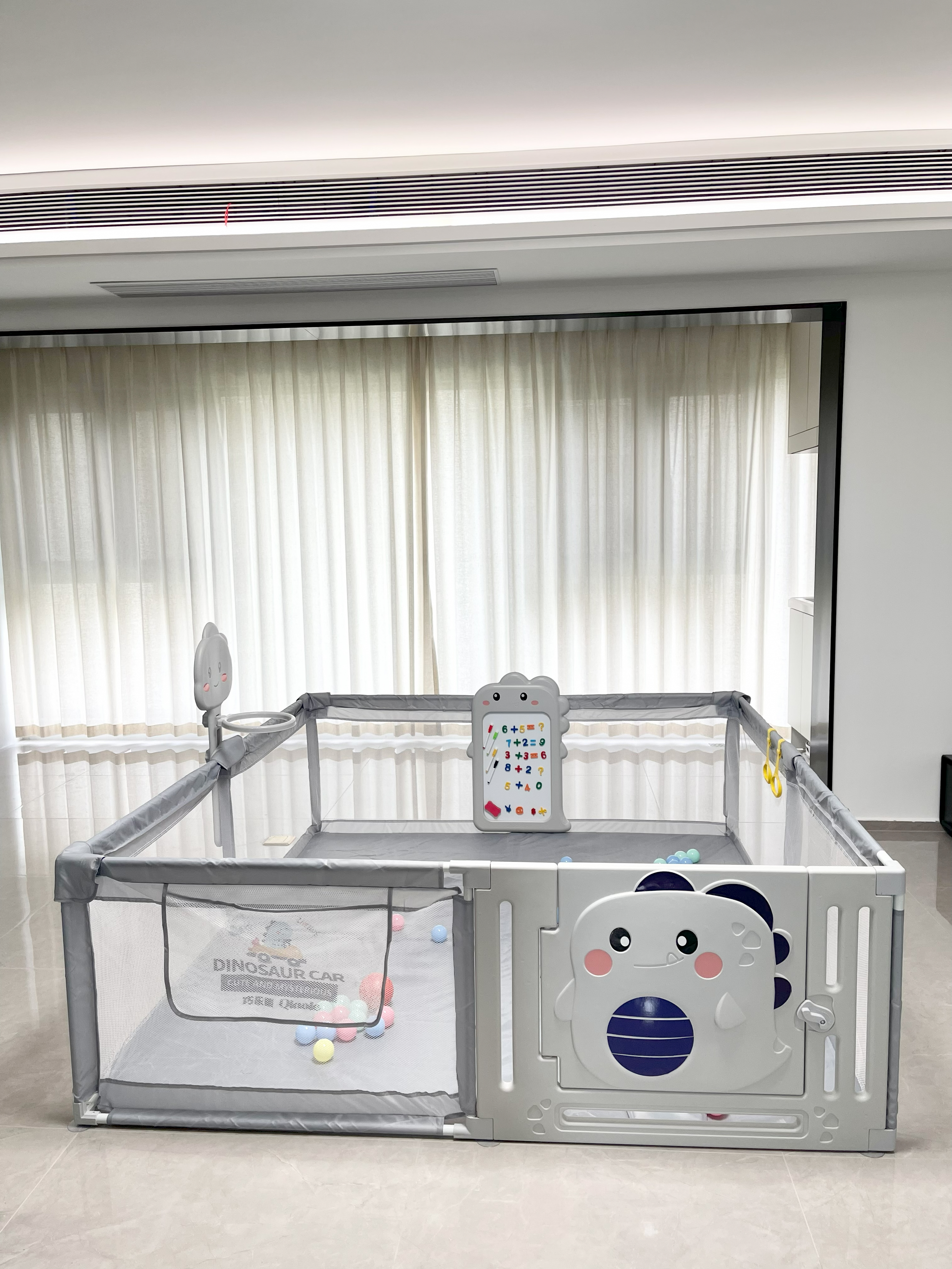 巧乐熊婴儿围栏地上宝宝爬爬垫围栏防护栏客厅儿童游戏围栏一体客厅护栏 宝可企鹅灰【礼包+防撞升级】HOT！ 180*200CM（Hot!） 实拍图