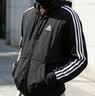 adidas通勤休闲三条纹连帽夹克早秋外套卫衣男装阿迪达斯轻运动   黑色/白   2XL 实拍图
