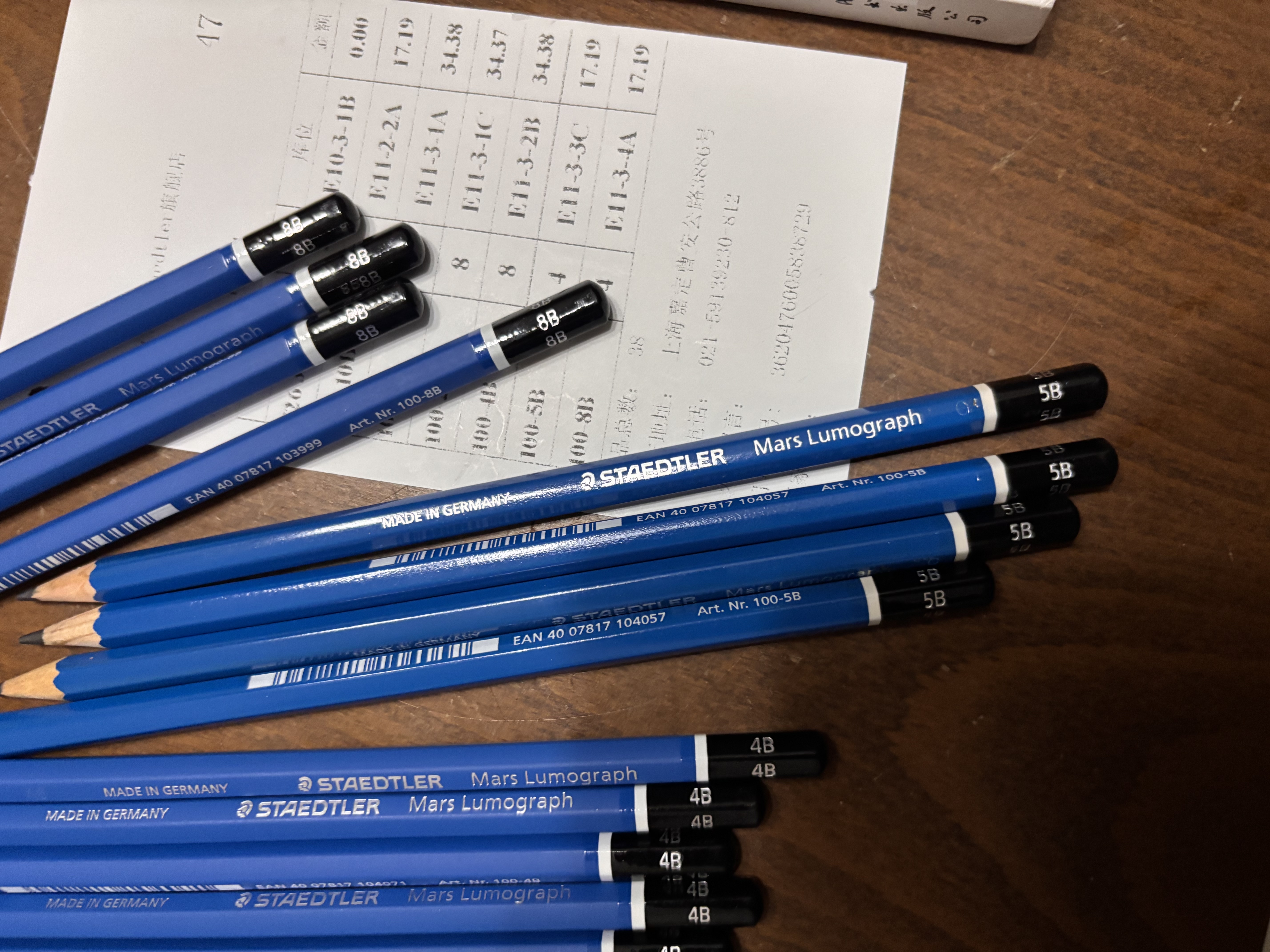 施德楼（STAEDTLER）德国100蓝杆铅笔 专业绘图铅笔 美术生素描铅笔 素描绘画学习 施德楼素描笔 专用初学者 蓝杆2B 4支散装 实拍图