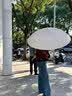 爱上雨24骨雨伞长柄男女士家用大号自动加固结实抗风暴雨专用定制直杆伞 全纤维中棒-加大-24骨梧桐米 实拍图