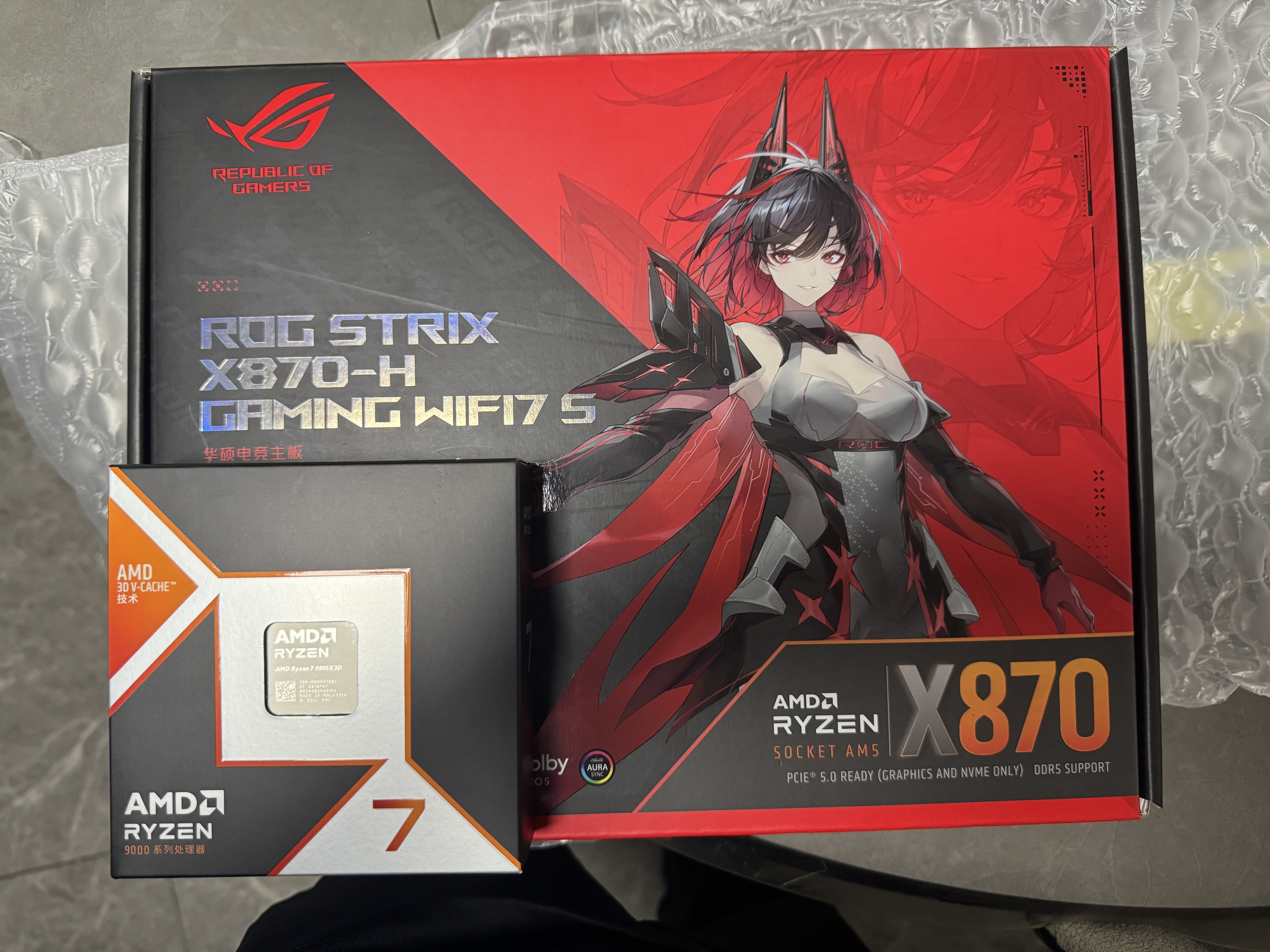 ROG STRIX X870-H GAMING WIFI7 S主板+AMD 锐龙7 9800X3D CPU  主板+CPU套装 实拍图
