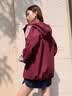 adidas经典通勤百搭休闲运动连帽夹克早秋外套男女阿迪达斯三叶草   暗红   S 实拍图