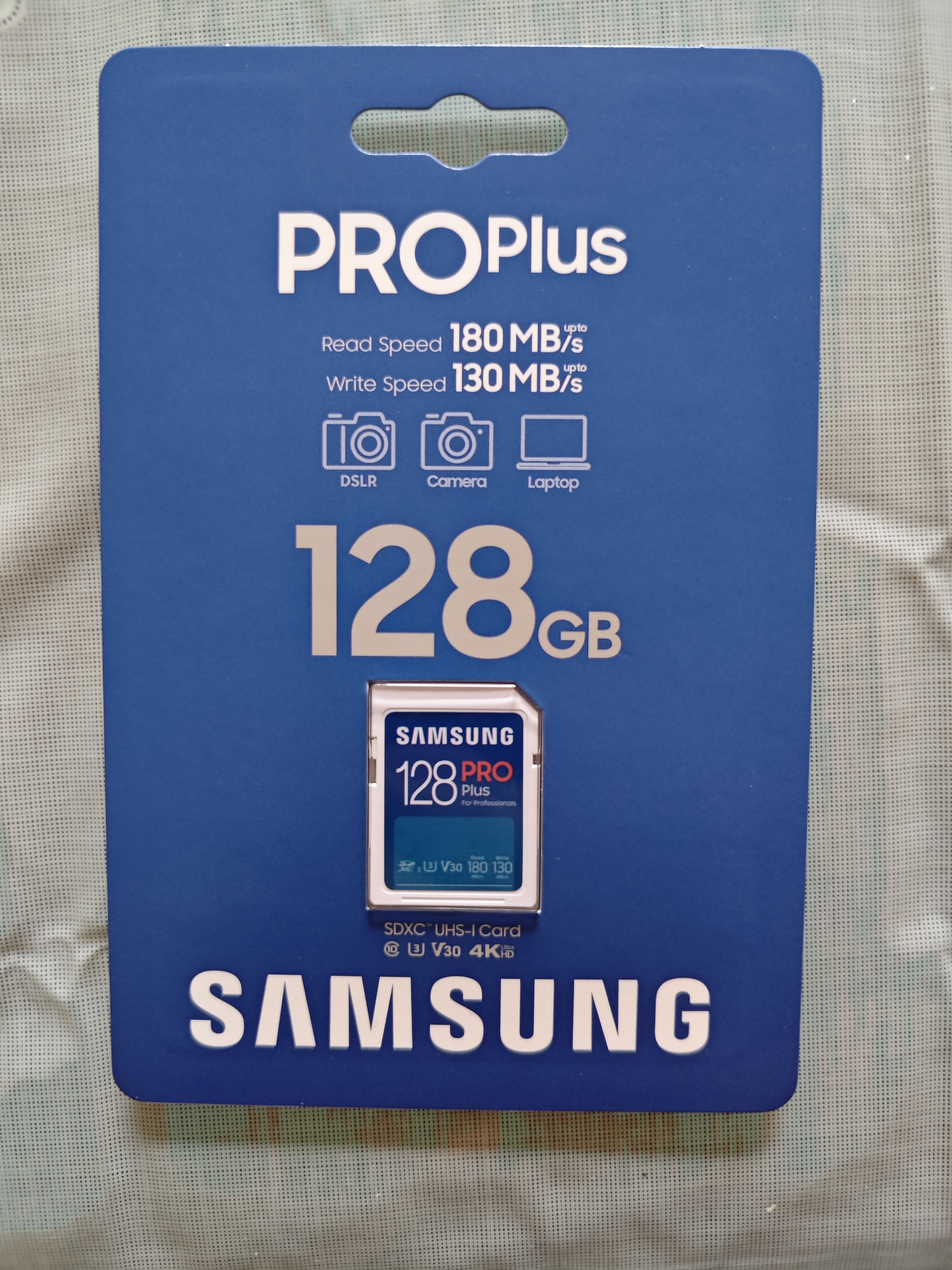 三星（SAMSUNG）128GB SD存储卡 高速PRO蓝卡 U3SD相机内存卡支持微单/单反相机4K视频 读速180MB/s写速130MB/s 实拍图