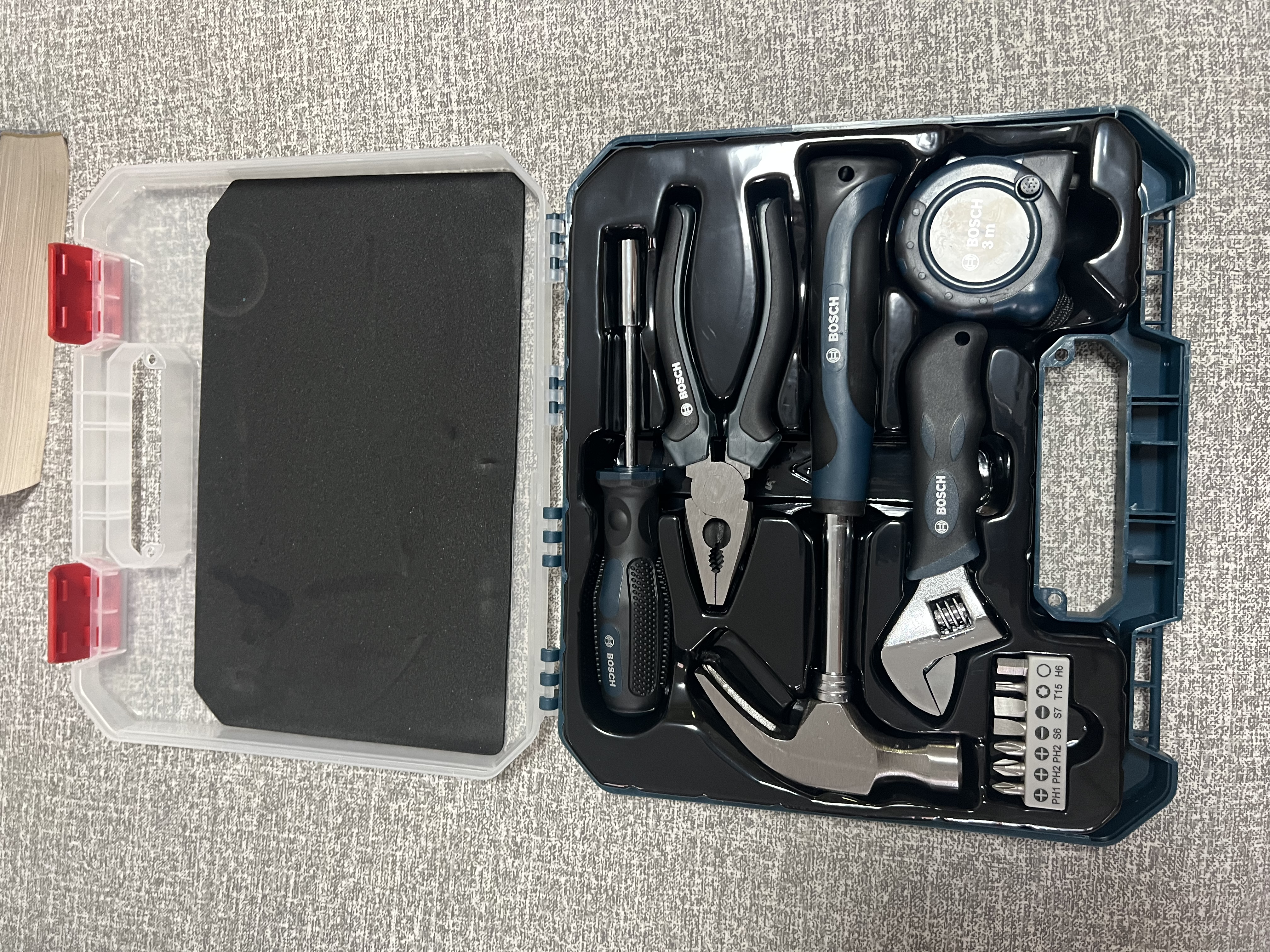 博世手动工具箱家用多功能五金工具 家装家具组装门锁安装12件 实拍图