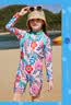 ASK JUNIOR儿童带泳帽度假泳衣夏吊带连体泳装小童宝宝高弹海边训练服泳装 实拍图