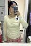森马（Semir）长袖T恤女春季短款不对称荡领斜肩露肩紧身2026上衣109126101001 实拍图