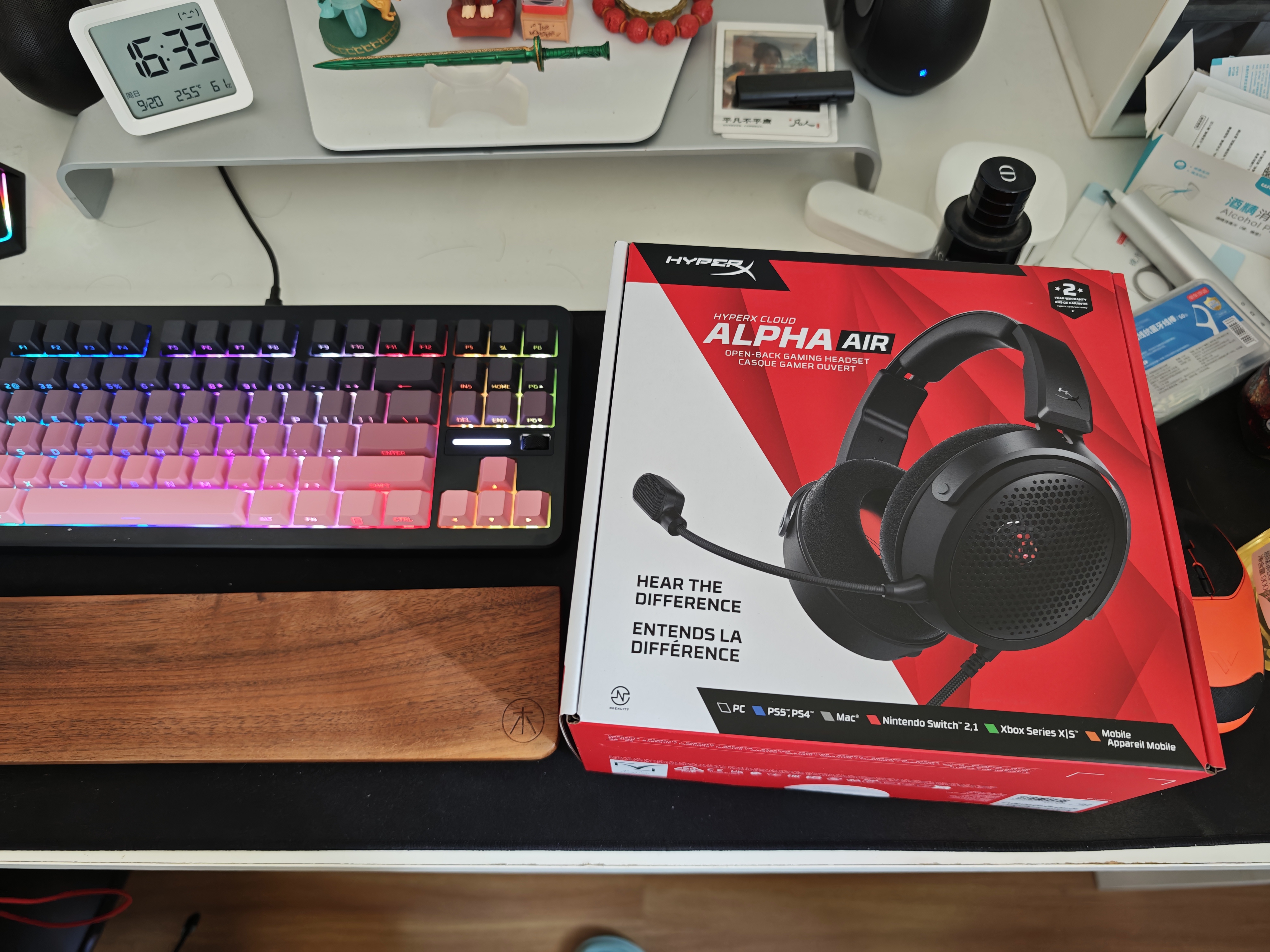 极度未知（HYPERX） 阿尔法无线有线游戏耳机 头戴式电脑耳麦电竞游戏耳机ps5吃鸡利器 适配三角洲行动 无畏契约 【阿尔法Air有线】新品丨半开放式耳罩 实拍图
