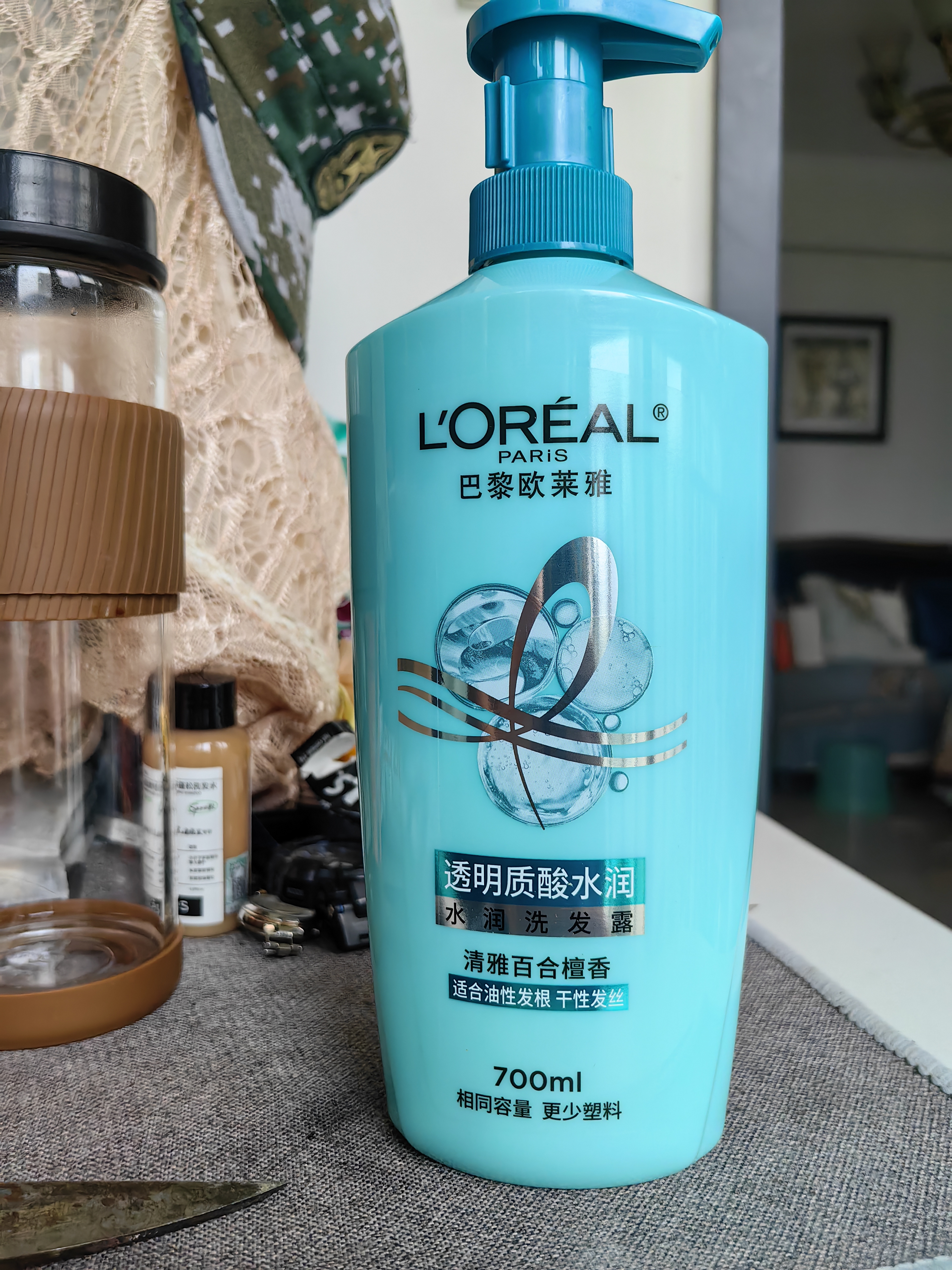 欧莱雅透明质酸水润洗发水无硅油洗发露700ml(新老包装随机发货) 实拍图