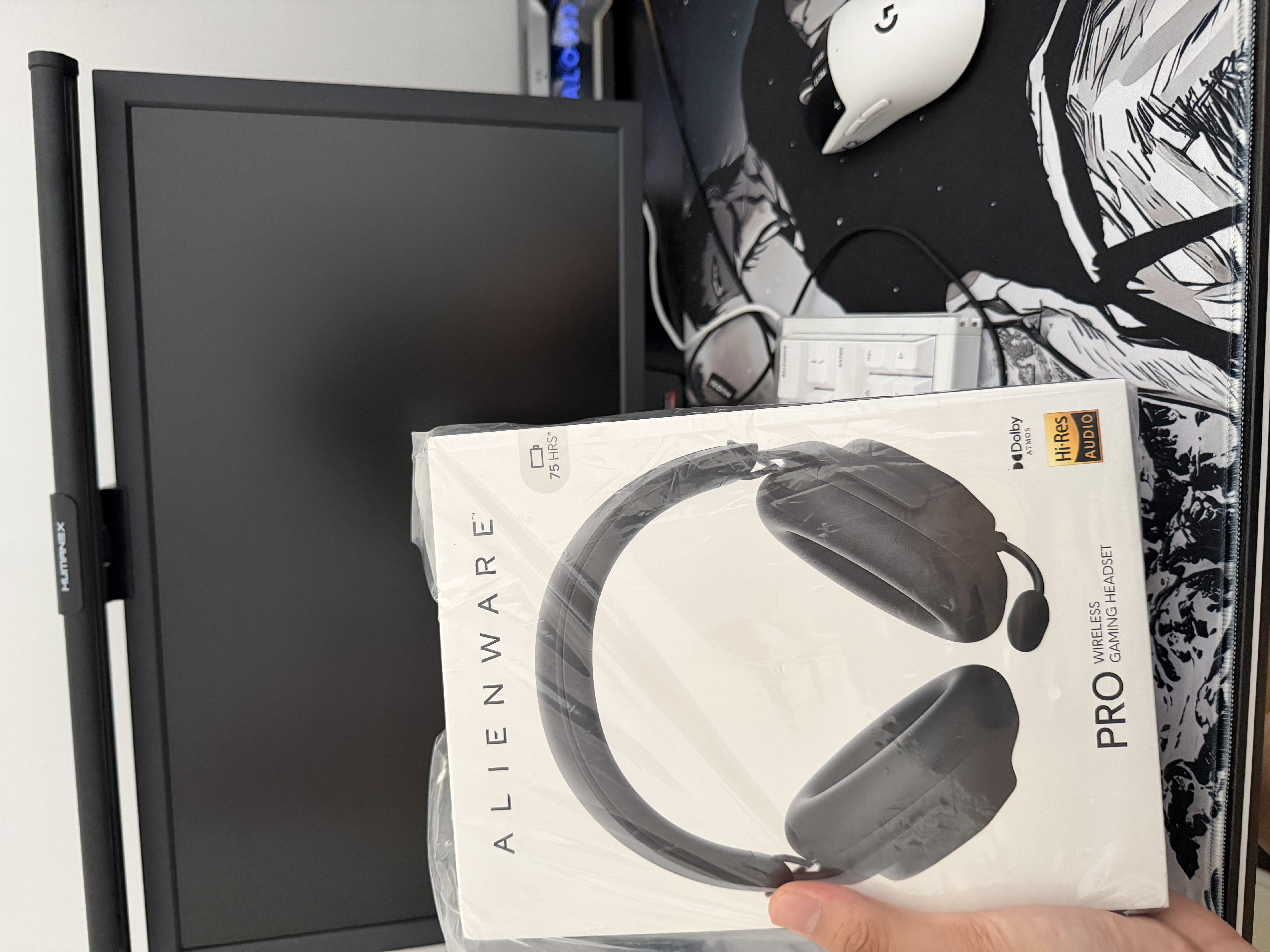 外星人（Alienware）PRO游戏电竞耳机石墨烯驱动三模连接头戴式耳麦有线无线蓝牙节日礼物 黑色 适配影之刃零 实拍图