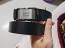 回力皮带男士真皮无牙内穿自动扣腰带男士商务纯中青年潮流牛皮裤腰带 黑色款式一【质保一年用断换新】 实拍图