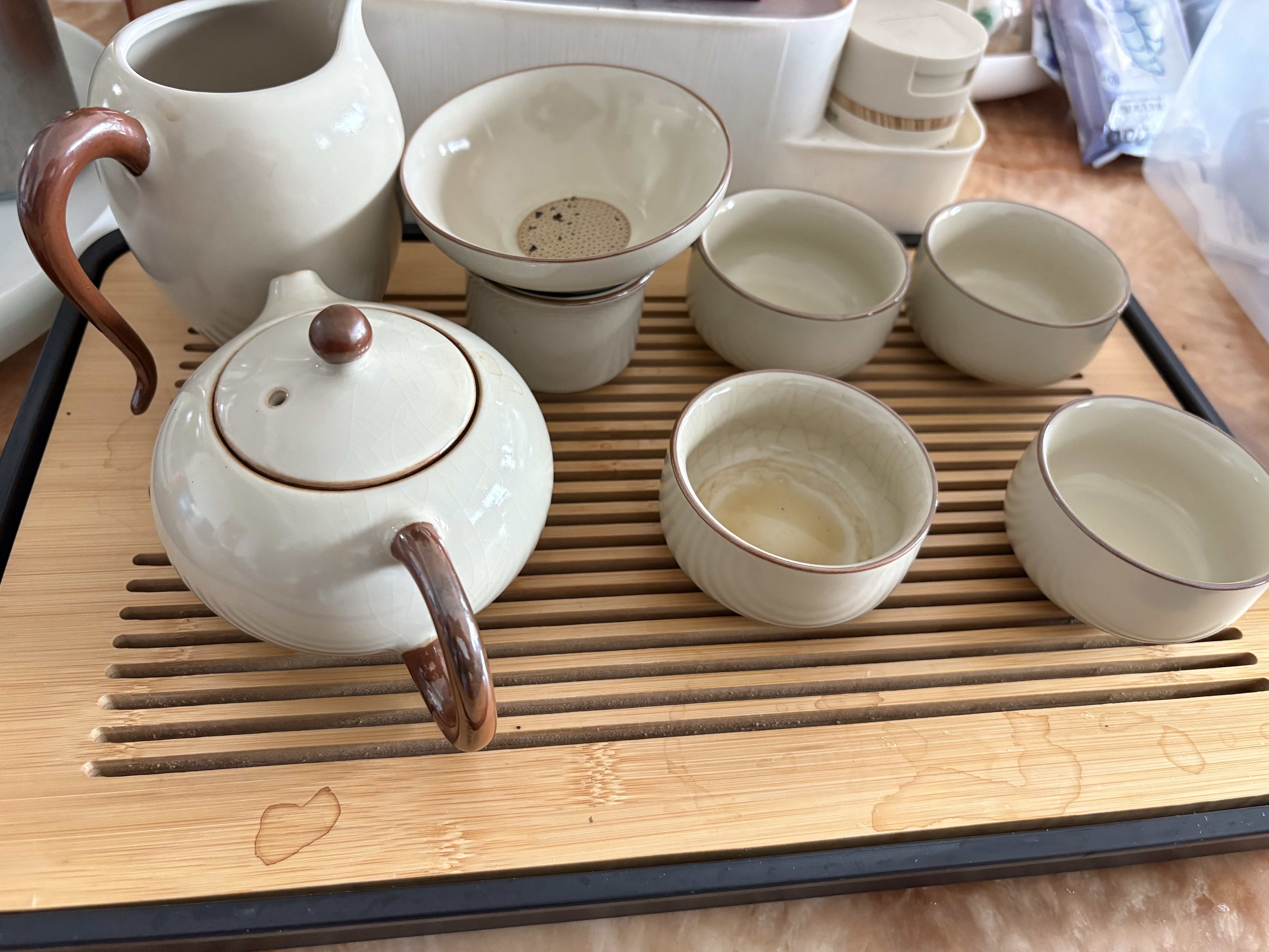 尚言坊汝窑茶具整套带茶盘高档家用功夫泡茶壶全套装乔迁中秋节生日礼物 实拍图
