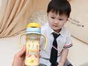 贝亲（Pigeon）防胀气 自然成长翻盖直饮吸管 大童奶瓶330ml 马戏团 18月+ AA279 实拍图
