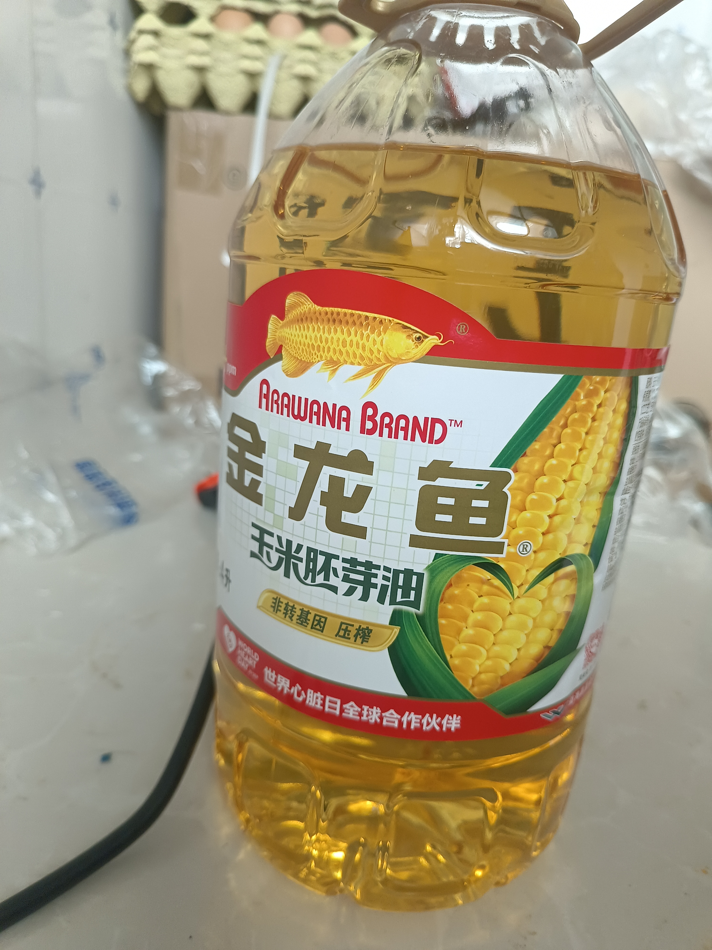 金龙鱼 食用油 非转基因压榨一级玉米胚芽油4L(新老包装随机发货) 实拍图
