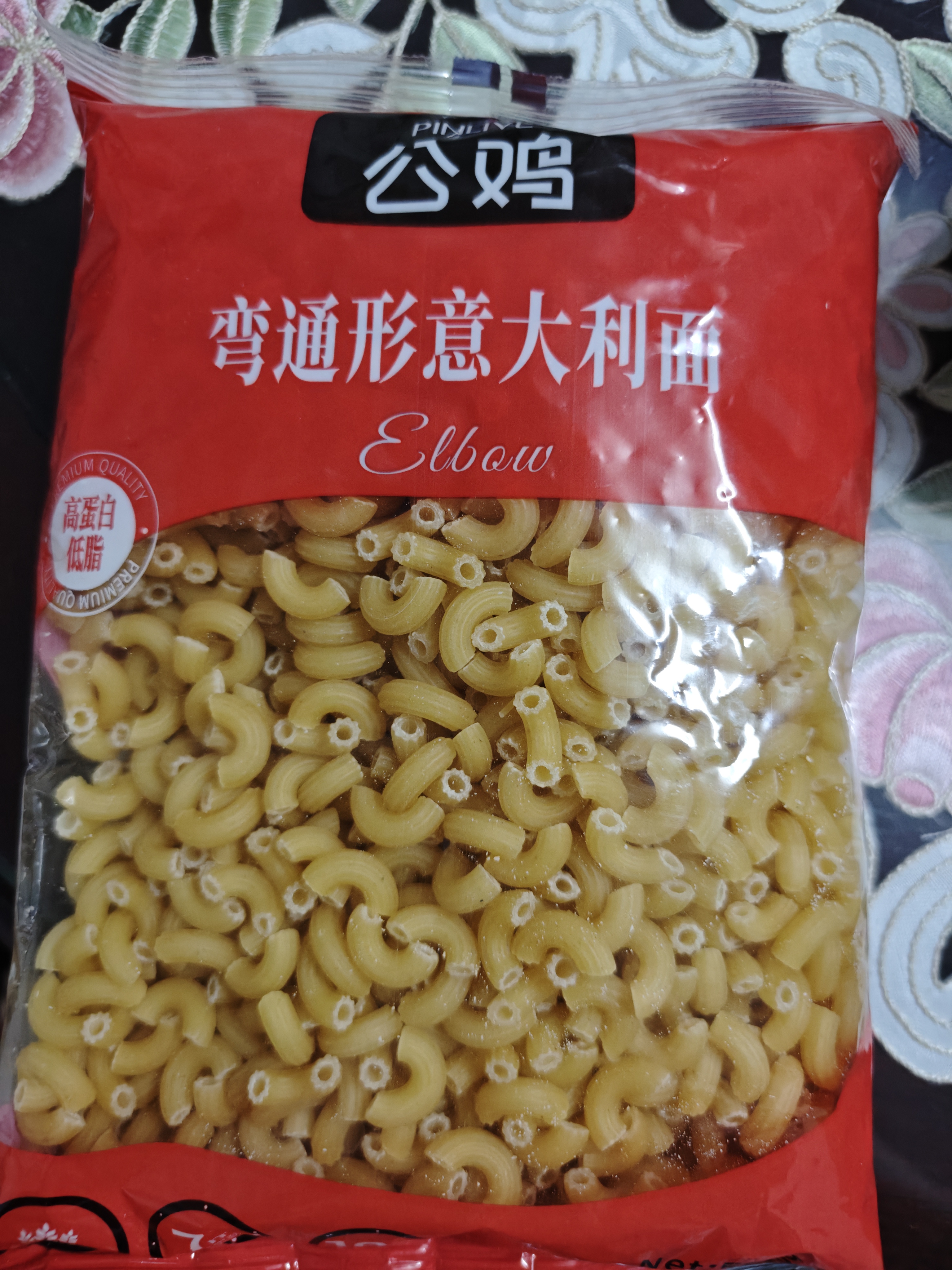 公鸡传统意面低脂弯通形意大利面500g意粉拌面儿童面条减脂管形 实拍图