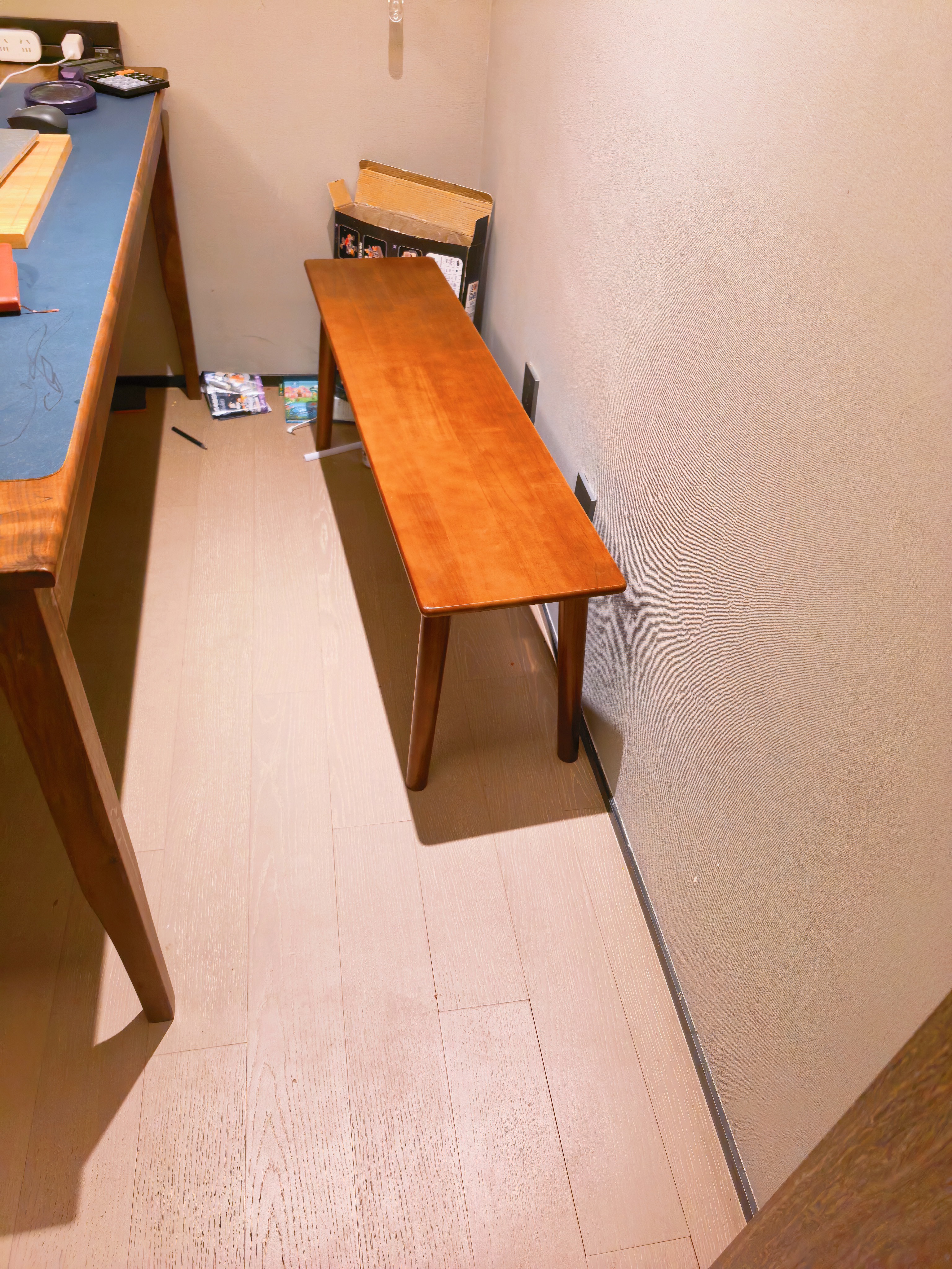 橡胶木实木北欧凳坐垫凳长条凳板凳卧室床尾凳简约家用现代餐桌凳 1.2米长三色可选 实拍图
