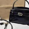 CHARLES&KEITH鳄鱼纹凯莉包手提斜挎婚包包女包生日礼物送女友CK2-50270880-1 Black黑色 S 实拍图