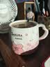 贝瑟斯马克杯 陶瓷杯喝儿童水杯子咖啡杯樱花浮雕杯带盖家用儿童水杯子 实拍图