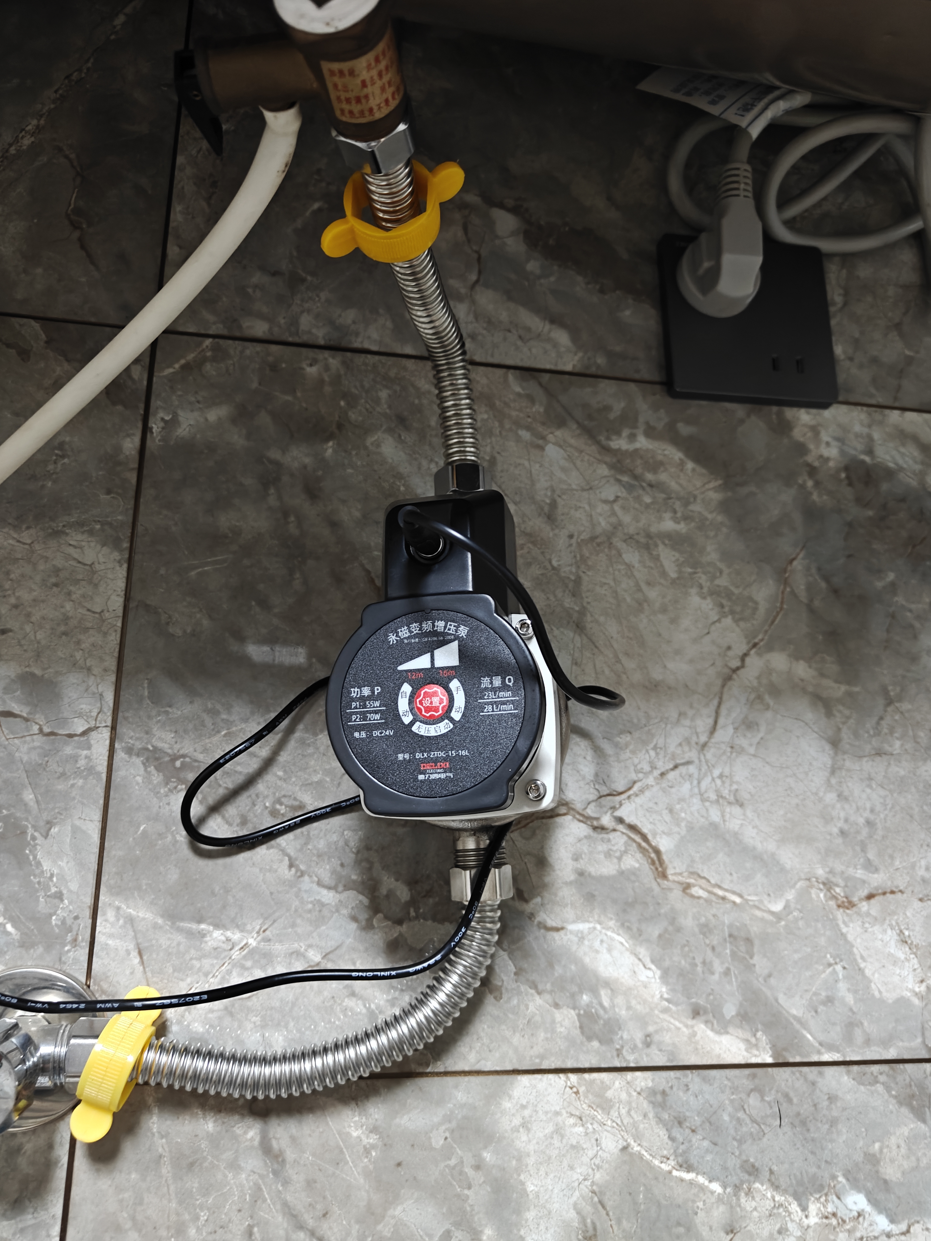 德力西电气24V家用智能增压泵热水器自来水变频静音全自动加压抽水泵 （小河豚标准款）永磁变频增压泵 实拍图