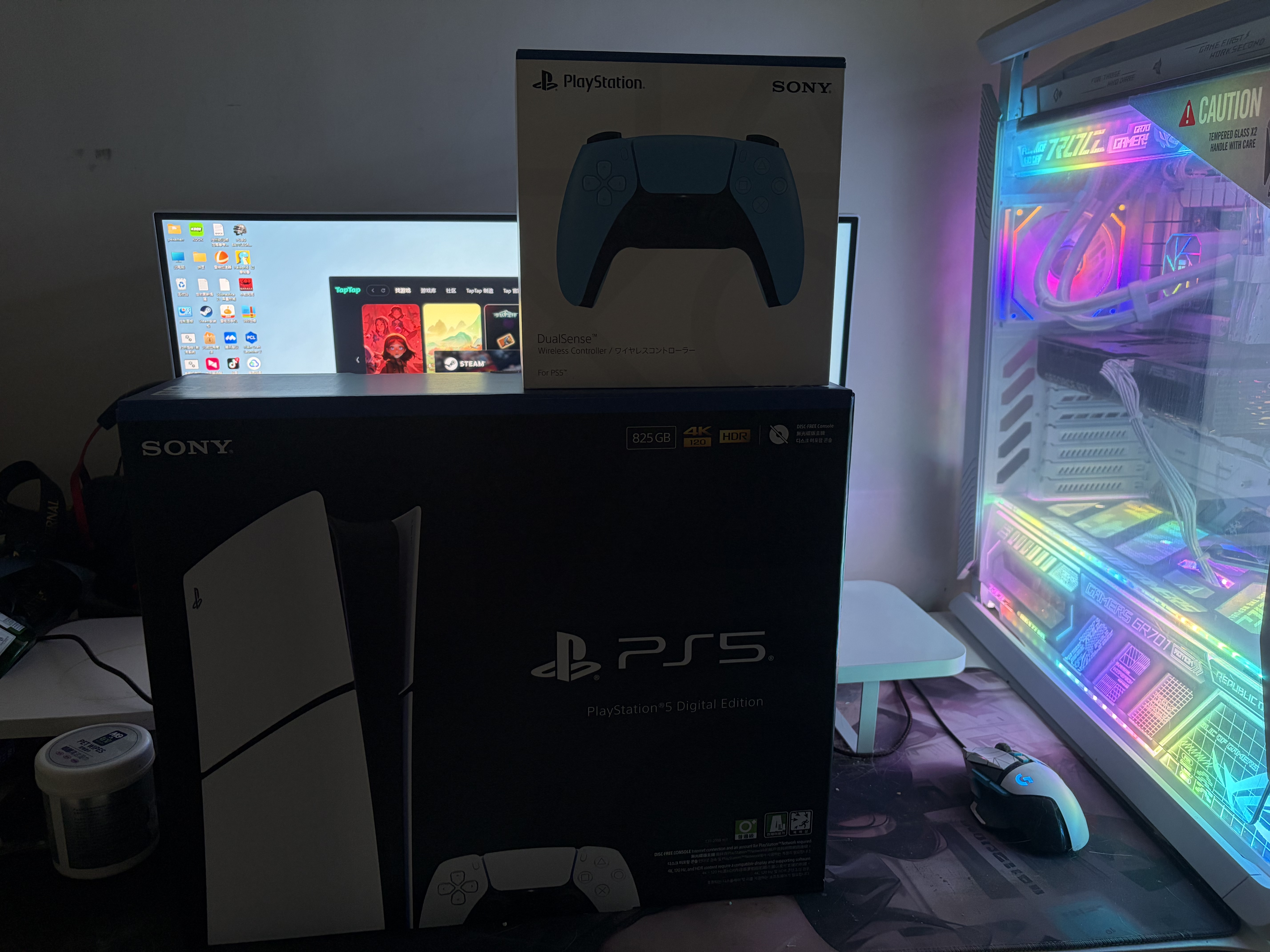 索尼（SONY）【国内保税仓】索尼ps5 slim/pro轻薄版体感家庭游戏机主机港版/日版支持VR/GTA6 港版PS5 slim数字版+原装蓝色手柄保税仓 实拍图